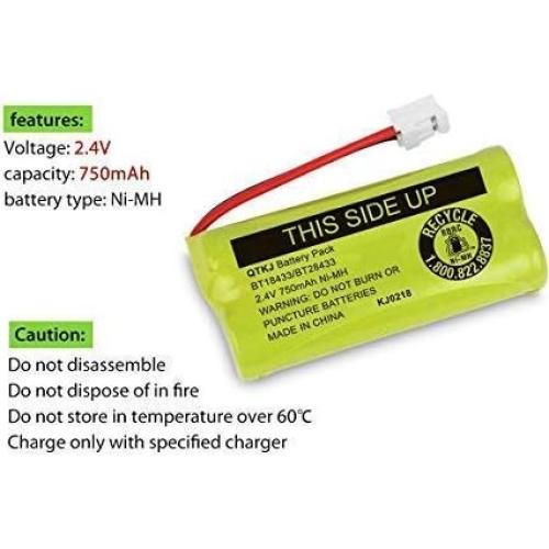 Baterías de teléfono inalámbrico QTKJ BT18433 4-Pack 750mAh