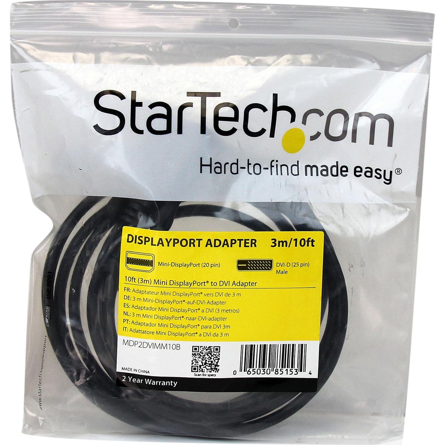 Cable Mini DisplayPort a DVI 3m StarTech - Adaptador Video 1080p