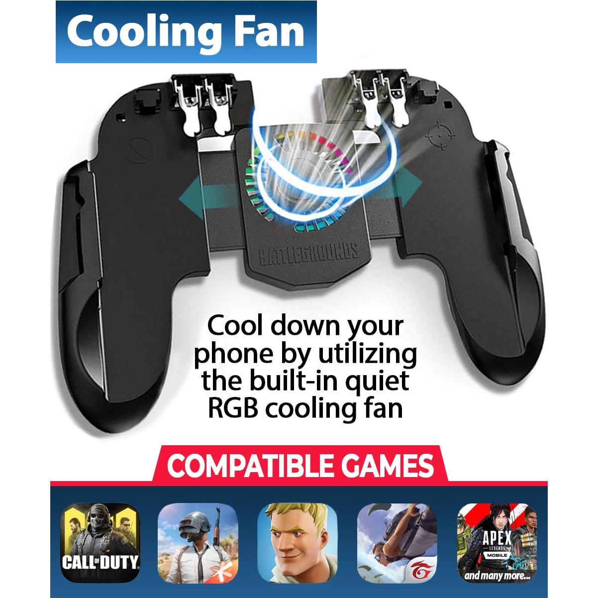 Controlador Móvil GAMR+ con Ventilador y Soporte Ajustable