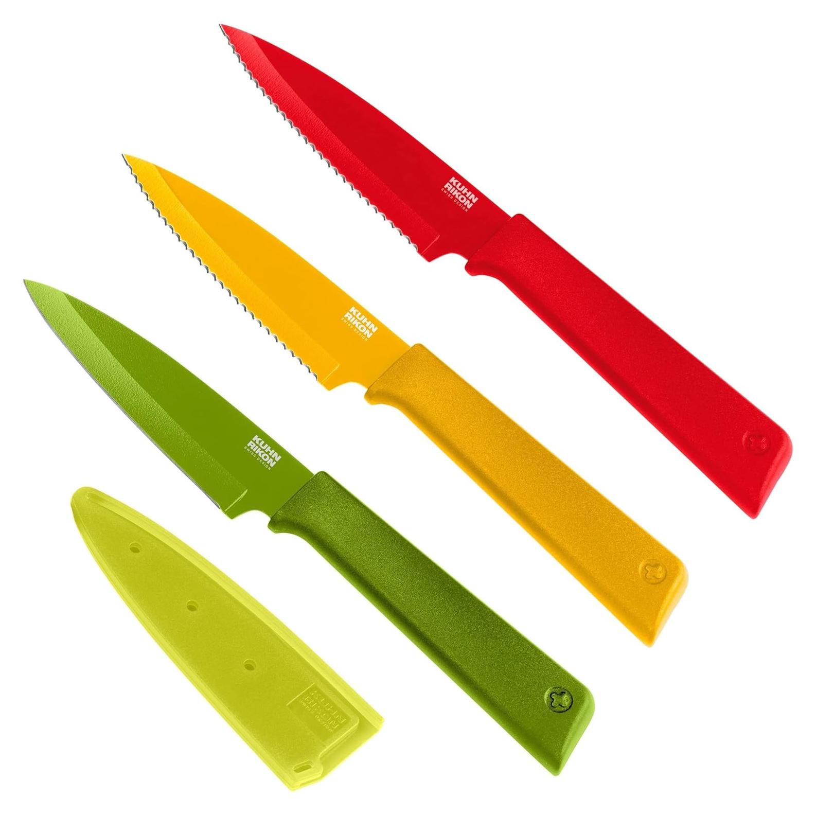 Set de 3 Cuchillos de Pelar Kuhn Rikon COLORI+ 10.16 cm