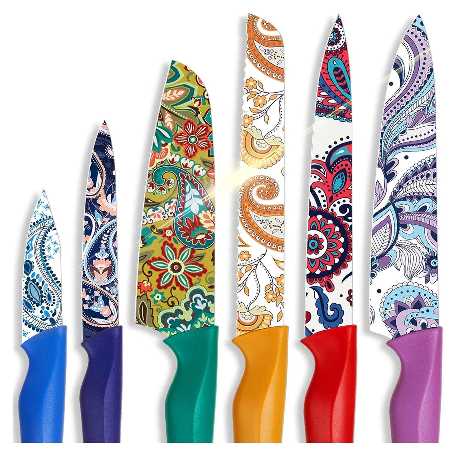 Juego de cuchillos 12 piezas Astercook paisley acero inoxidable