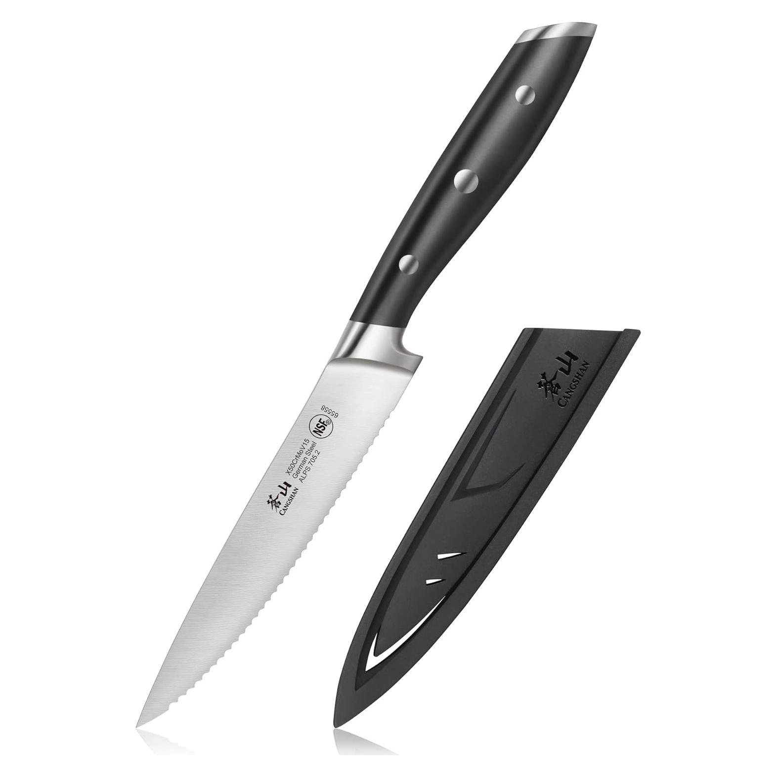 Cuchillo de Utilidad Serrado Cangshan ALPS 502759 12.7 cm Negro