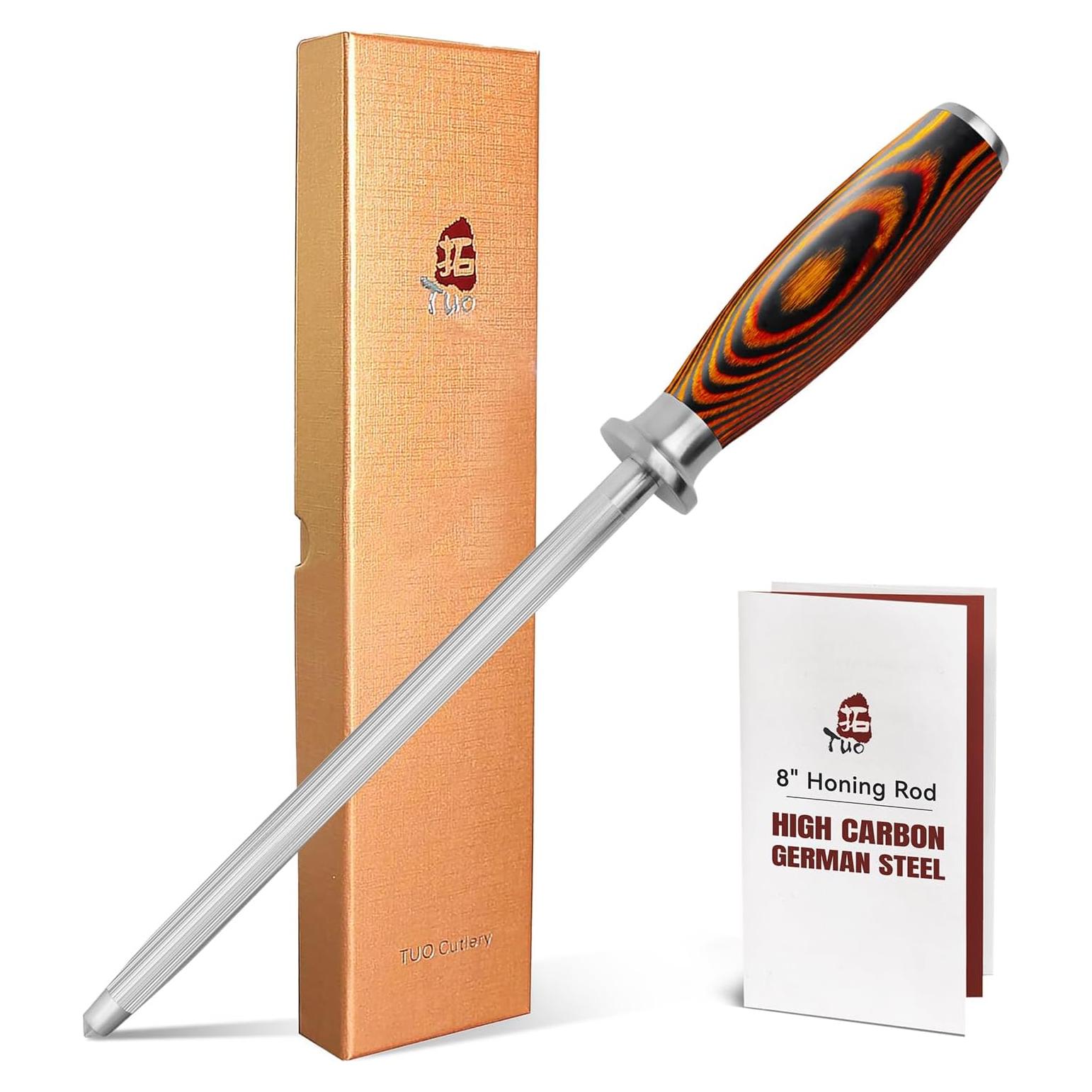 Varilla de Afilado TUO 20.32 cm Acero Alto Carbono Mango Ergonómico