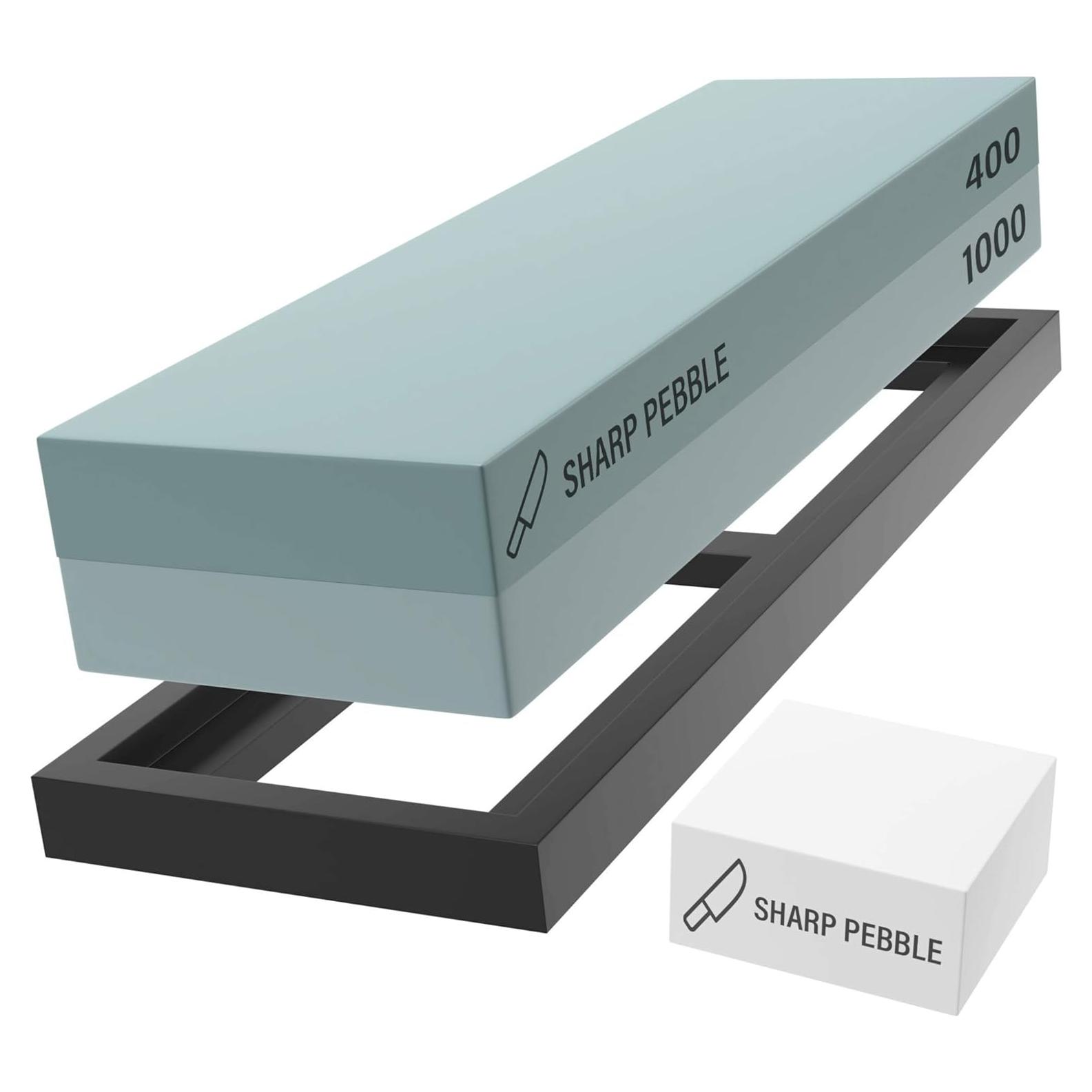 Piedra de Afilado Sharp Pebble 400/1000 con Base Antideslizante