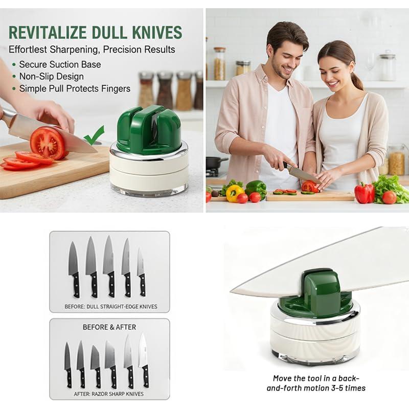 Afilador de cuchillos Vantico multiángulo con ventosa