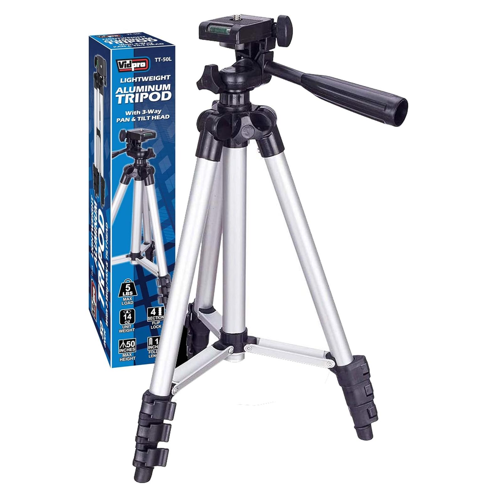 Trípode de Aluminio Ligero Vidpro TT-50L 127 cm 3 Vías
