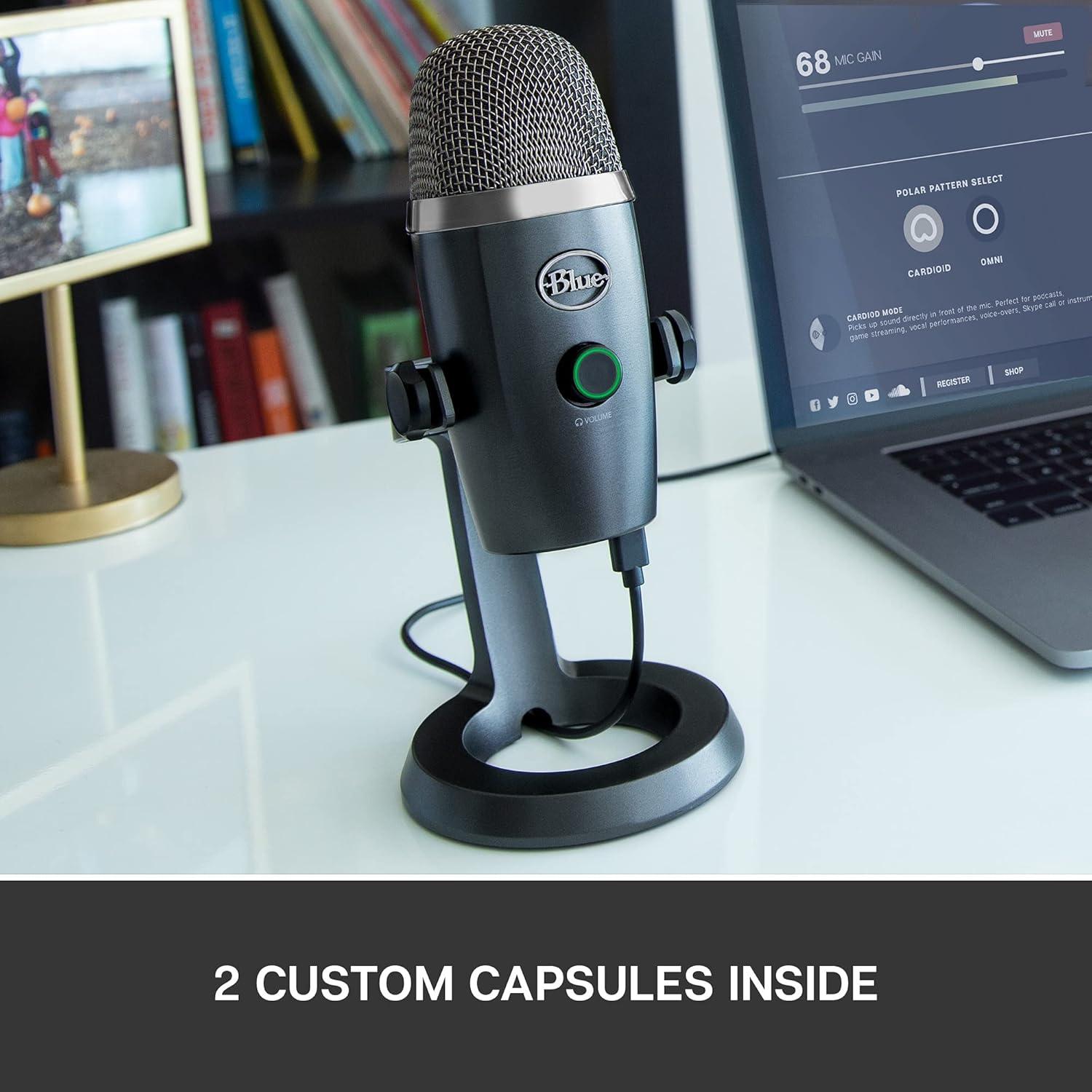 Micrófono USB Blue Yeti Nano Gris para Streaming y Podcasting