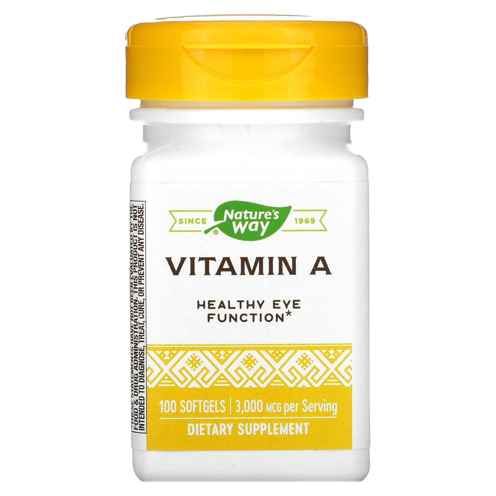 Vitamina A Nature's Way 3000 mcg 100 Gelatinas Blandas