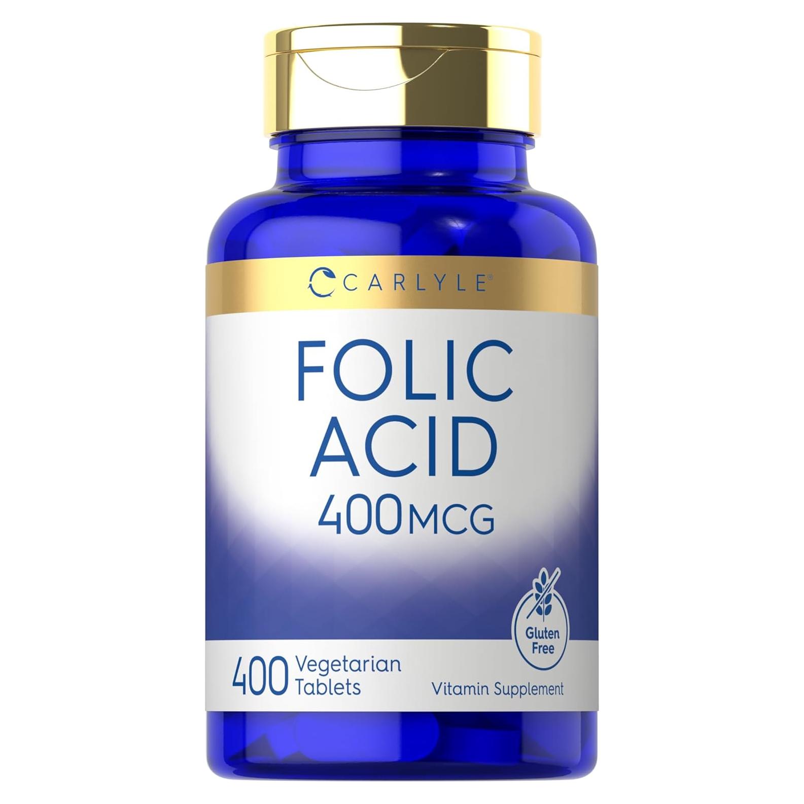 Carlyle Ácido Fólico 400 mcg - 400 Tabletas Vegetarianas