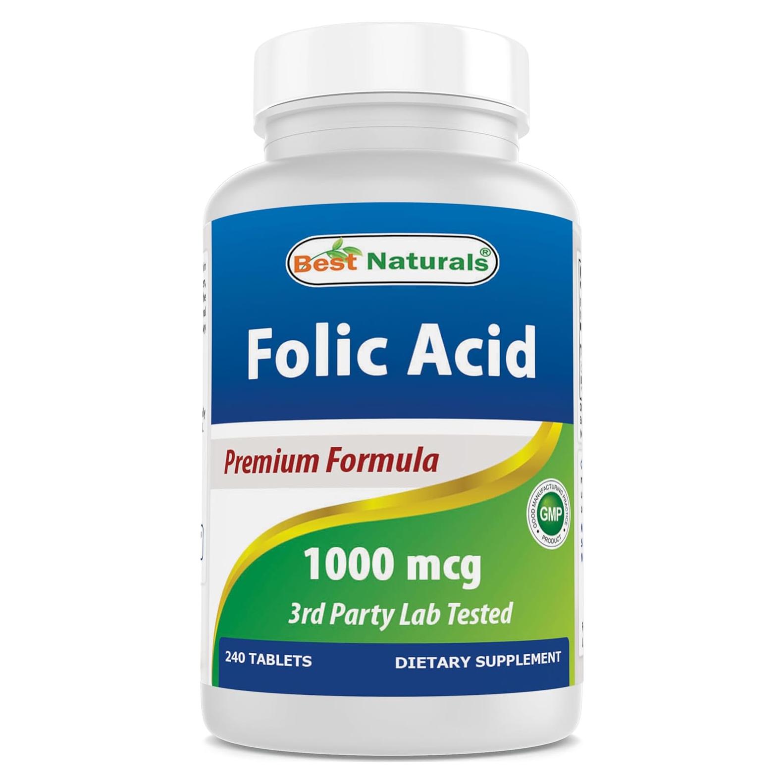 Ácido Fólico 1000 mcg Mejores Naturales 240 Tabletas