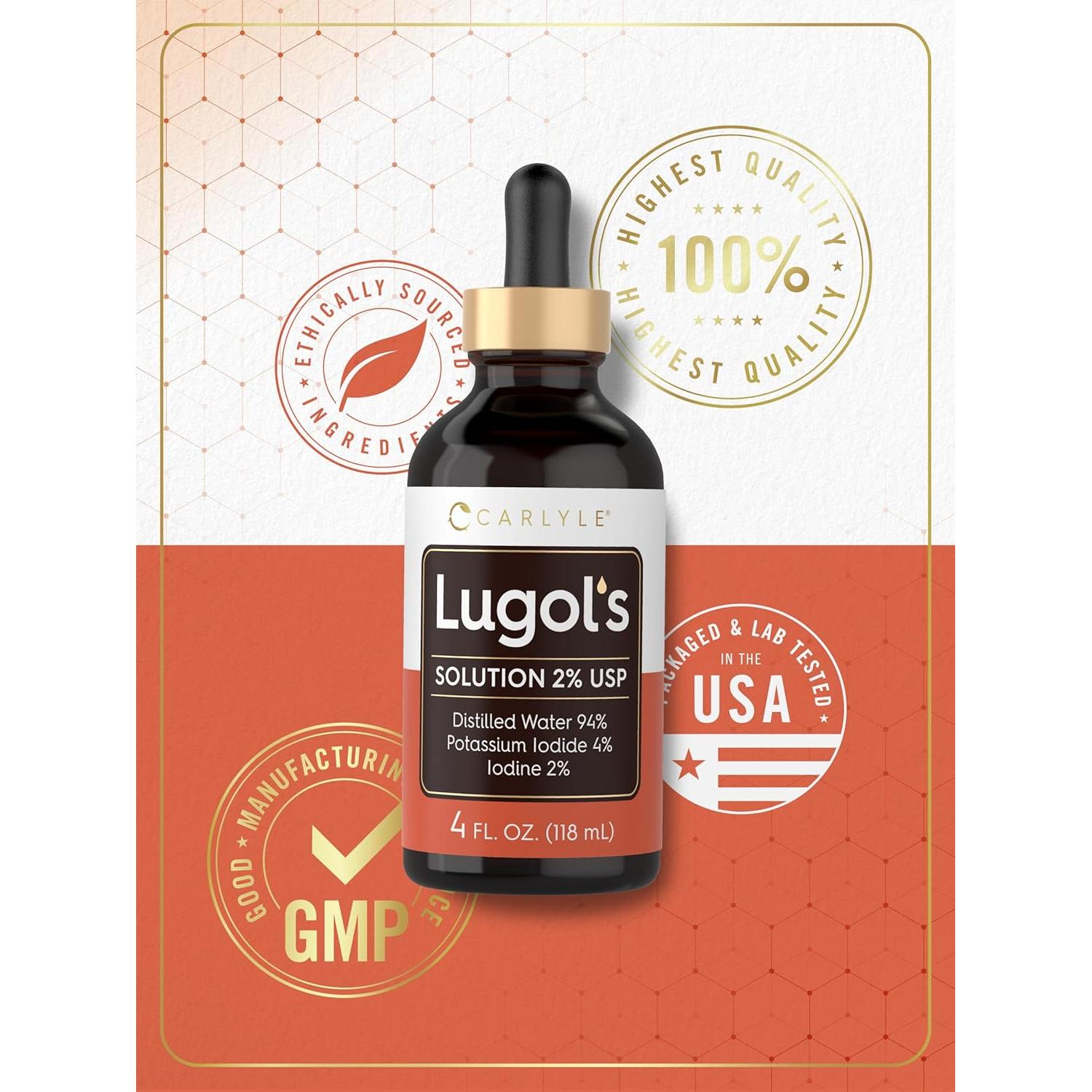 Carlyle Iodo de Lugol 2% 118 ml - Solución de Yoduro de Potasio