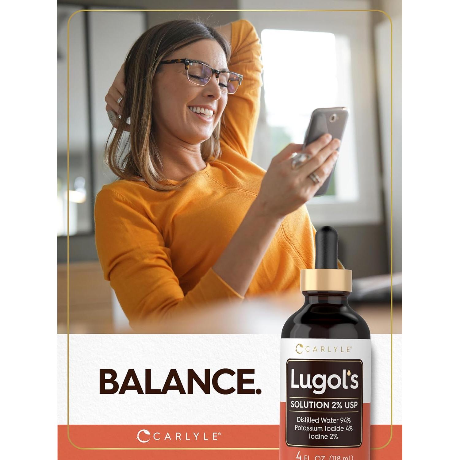 Carlyle Iodo de Lugol 2% 118 ml - Solución de Yoduro de Potasio