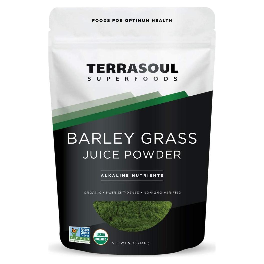 Polvo de Jugo de Cebada Orgánico Terrasoul 142g - Crudo y Vegano