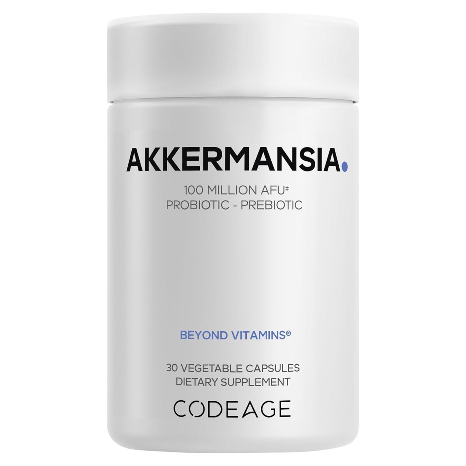 Suplemento Sinbiótico Codeage Akkermansia - 30 Cápsulas Veganas