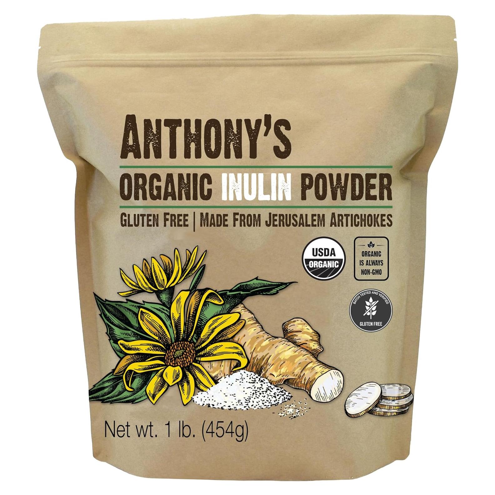 Polvo de Inulina Orgánica Anthony's 450g - Suplemento Natural
