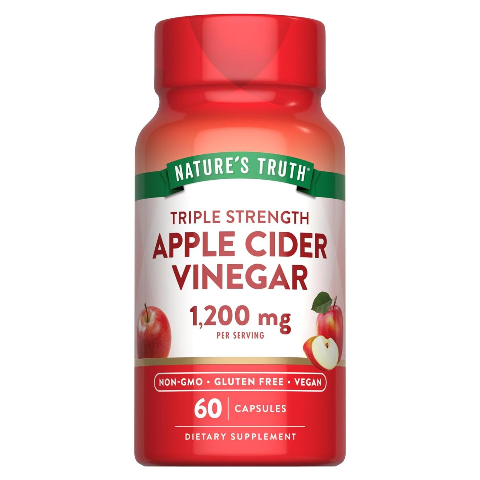 Cápsulas Veganas de Vinagre de Sidra de Manzana Nature's Truth 1200mg 60 Unidades