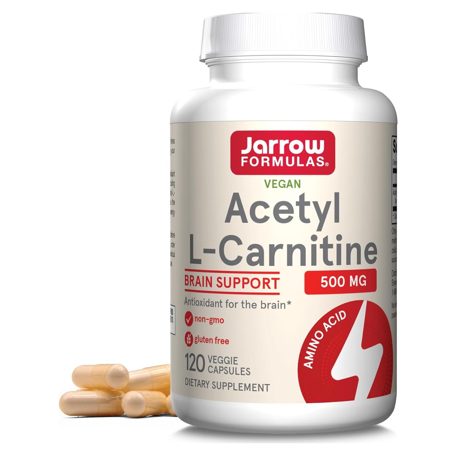 Suplemento Acetil L-Carnitina Jarrow 500 mg 120 Cápsulas Veg.