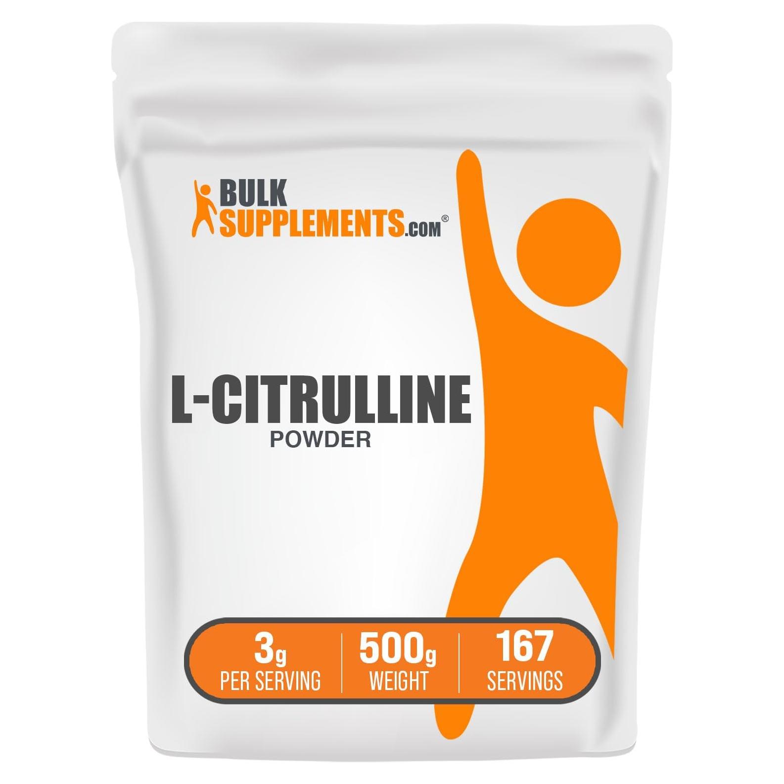 Polvo de L-Citrulina BulkSupplements 500g - Suplemento Sin Sabor