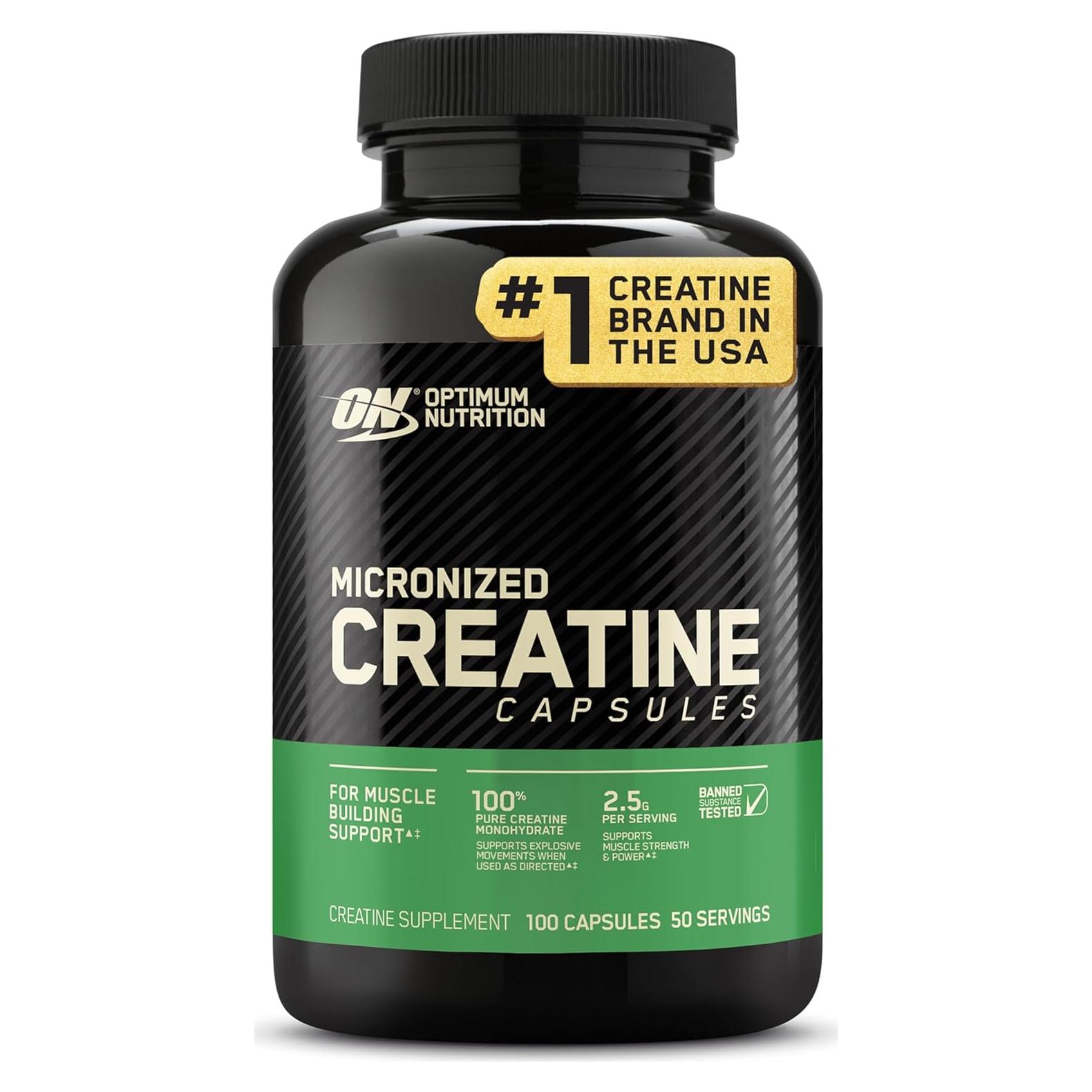Cápsulas de Creatina Micronizada Optimum Nutrition 2500mg 100 Unidades