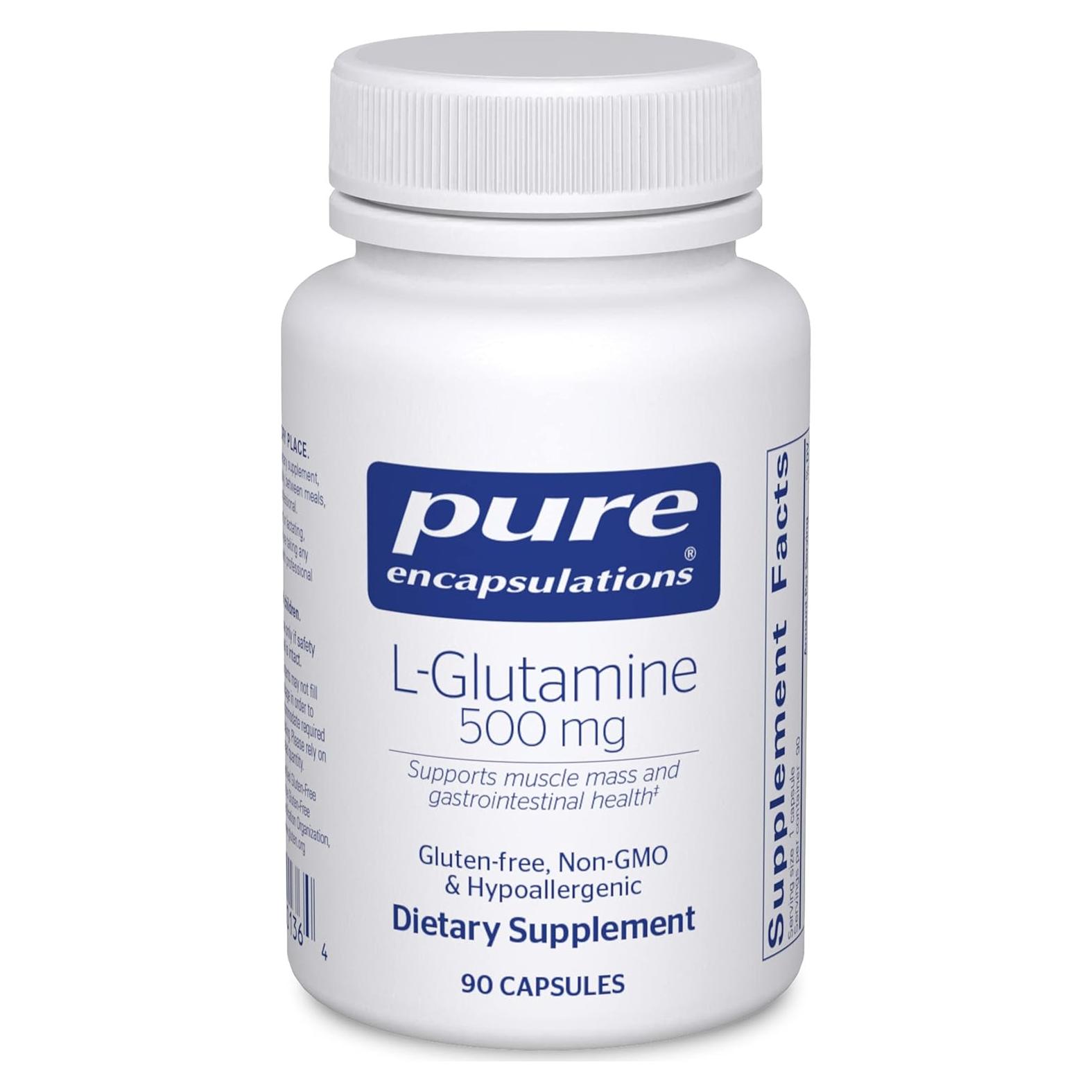 L-Glutamina 500 mg Pure Encapsulations - 90 Cápsulas