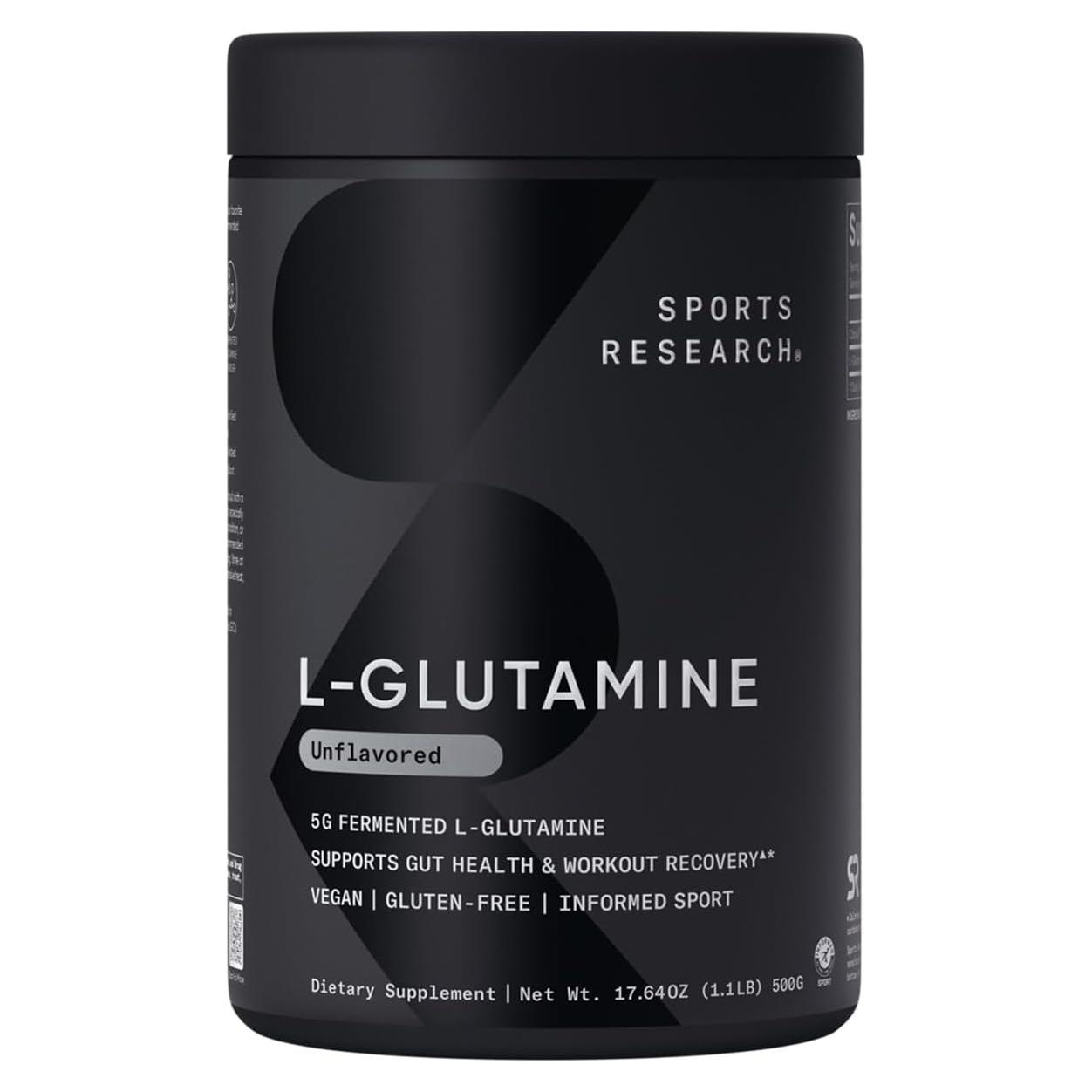 L-Glutamina Sports Research 500g - Recuperación y Salud Intestinal