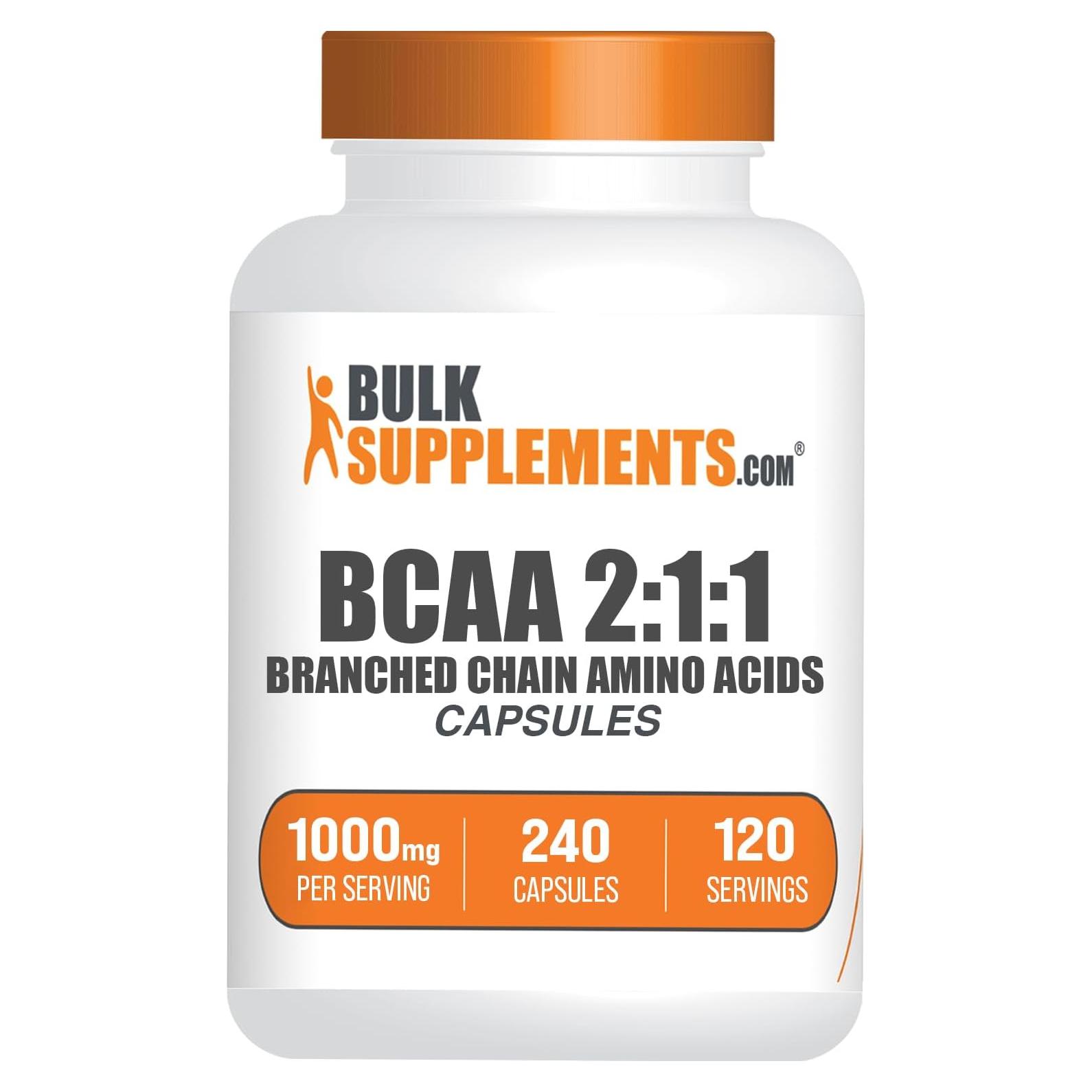 Cápsulas BCAA 2:1:1 BulkSupplements.com - 240 Unidades