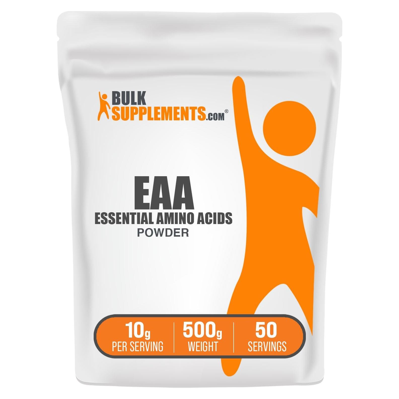 Polvo de Aminoácidos Esenciales BulkSupplements 500g Sin Sabor