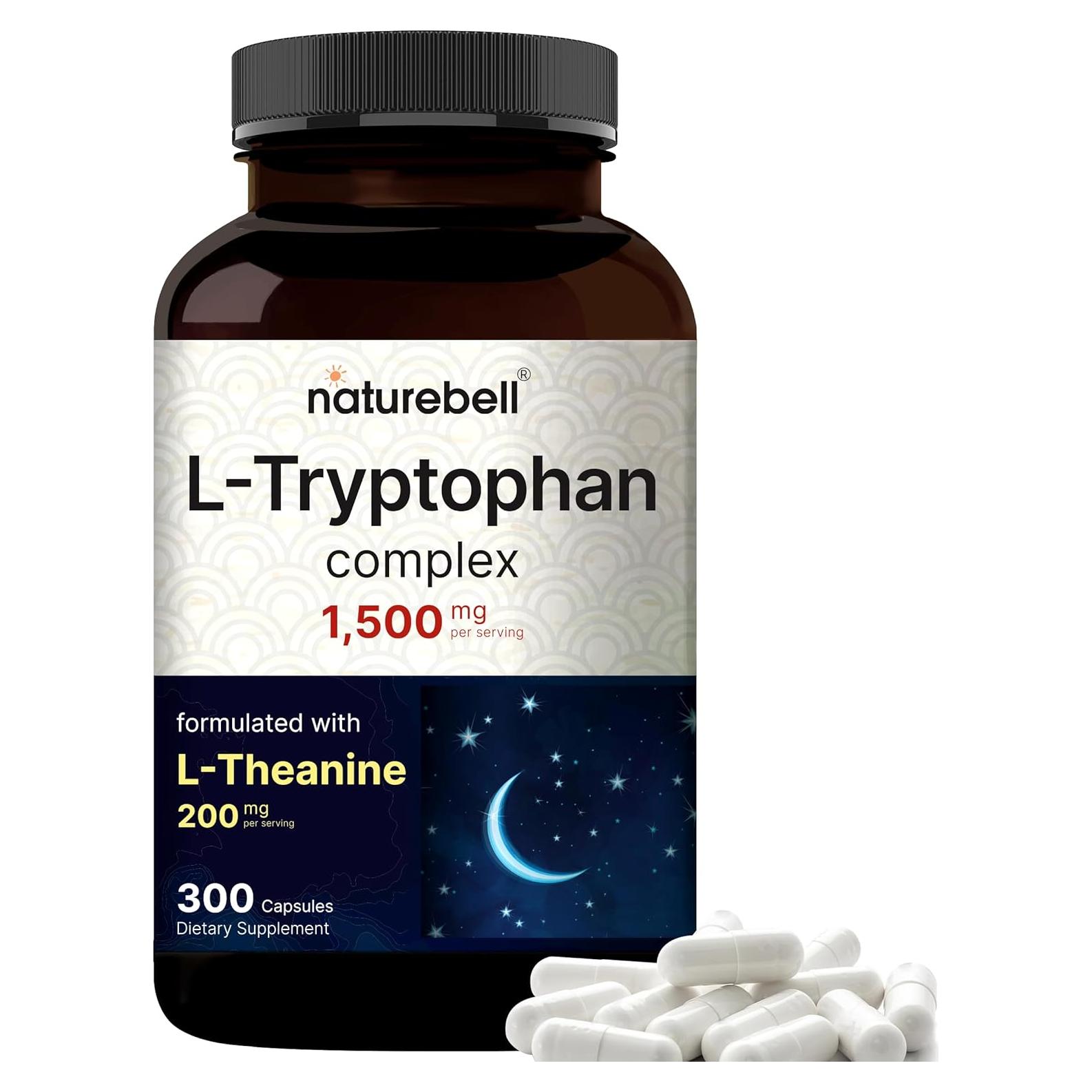 NatureBell L-Triptófano 1300mg + L-Teanina 200mg 300 Cápsulas