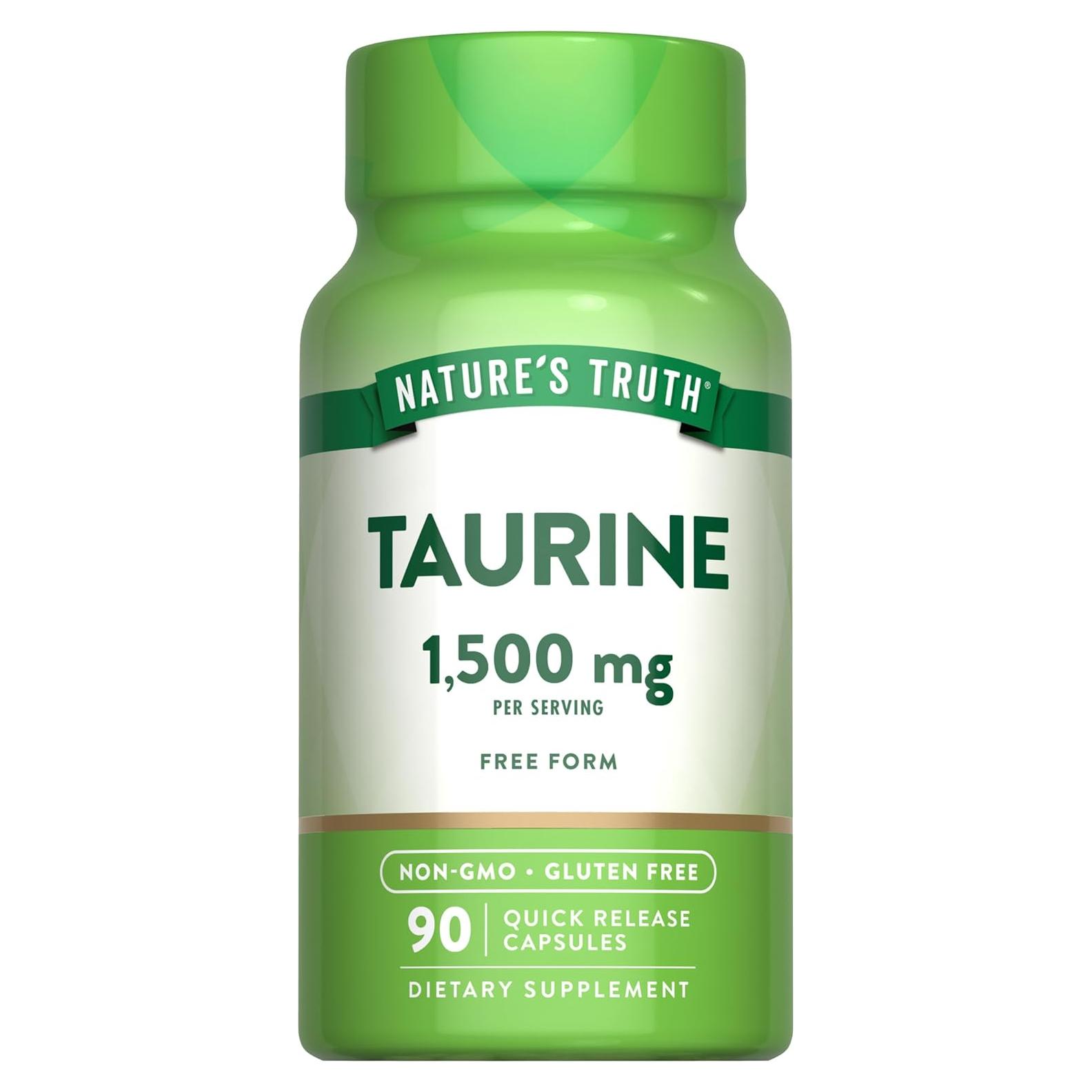 Suplemento de Taurina 1500mg La Verdad de la Naturaleza 90 Cápsulas