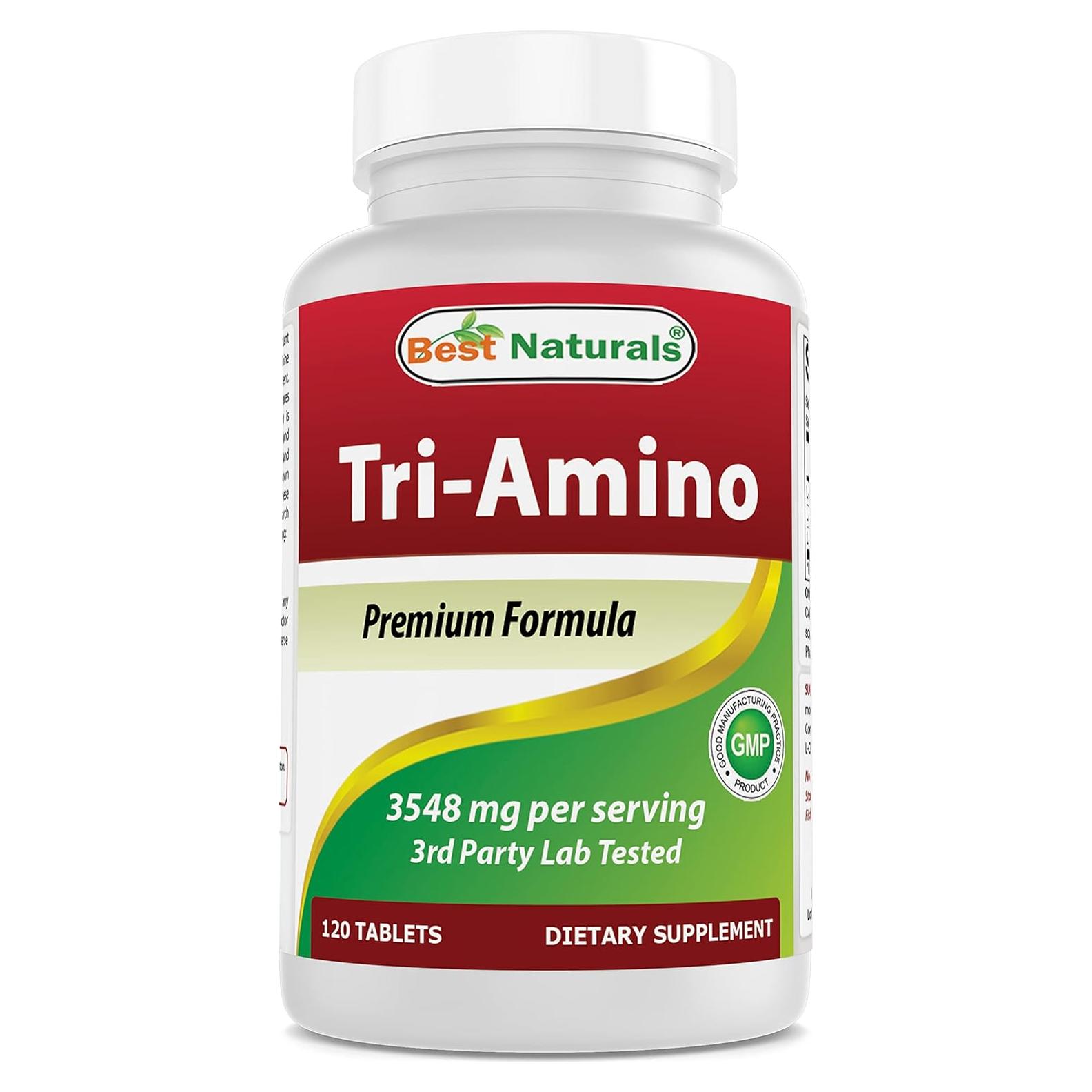 Tri-Amino Mejores Naturales 120 Tabletas L-Arginina, L-Lisina