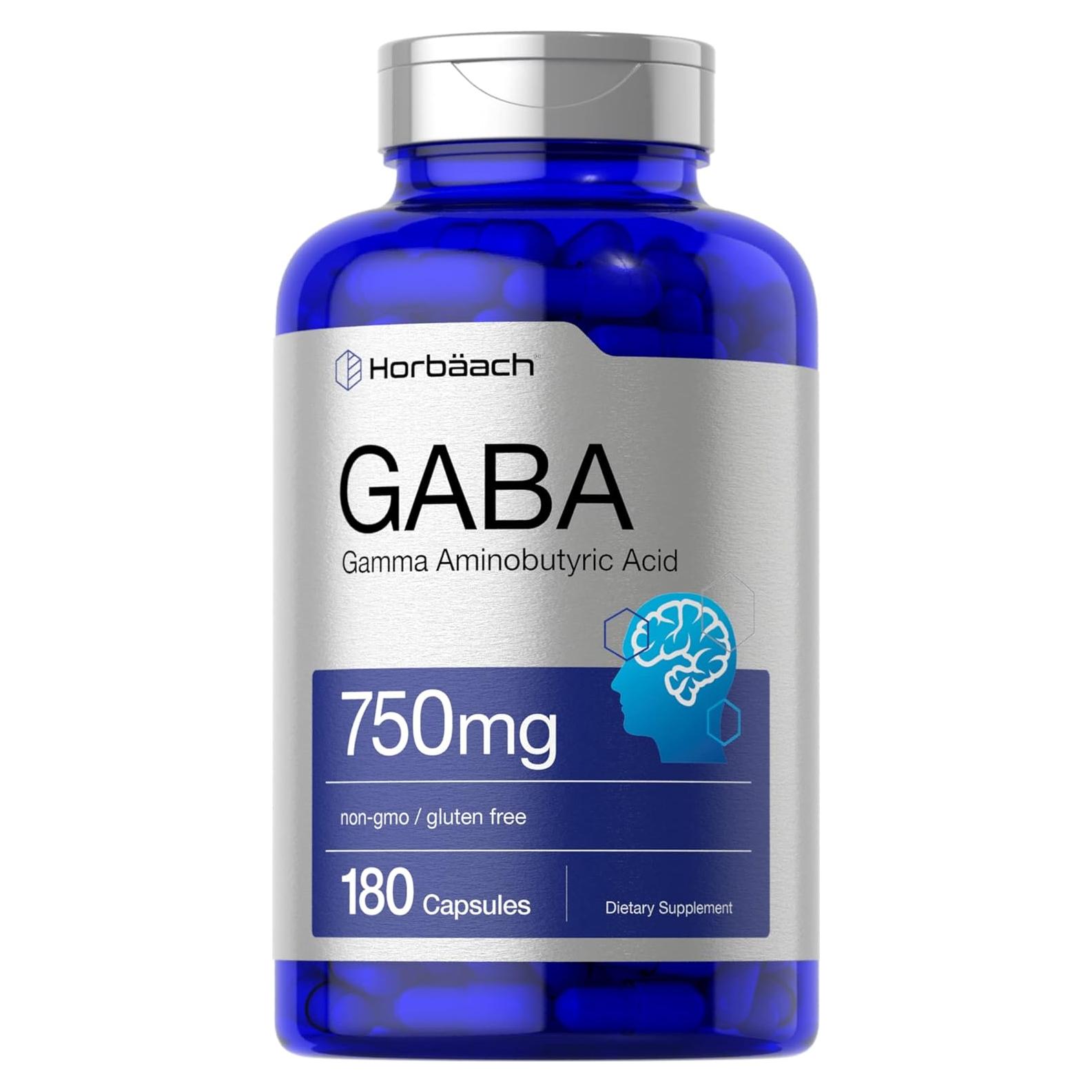 Suplemento GABA 750mg Horbäach | 180 Cápsulas Rápida Absorción