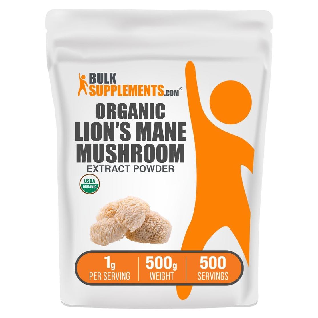 Extracto de Hongo Melena de León Orgánico BulkSupplements 500g