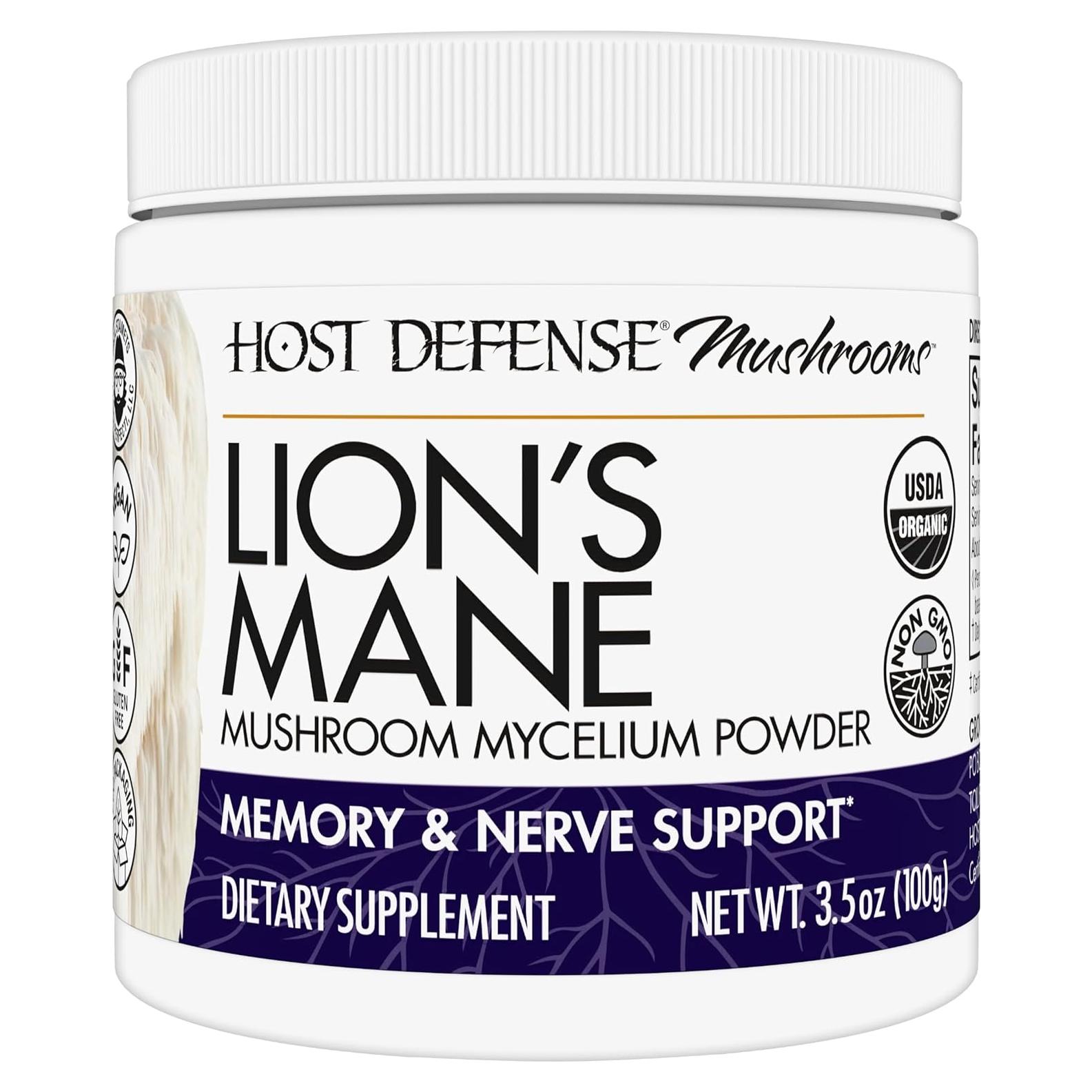 Polvo de Melena de León Host Defense 99.22 g - Suplemento Cerebral