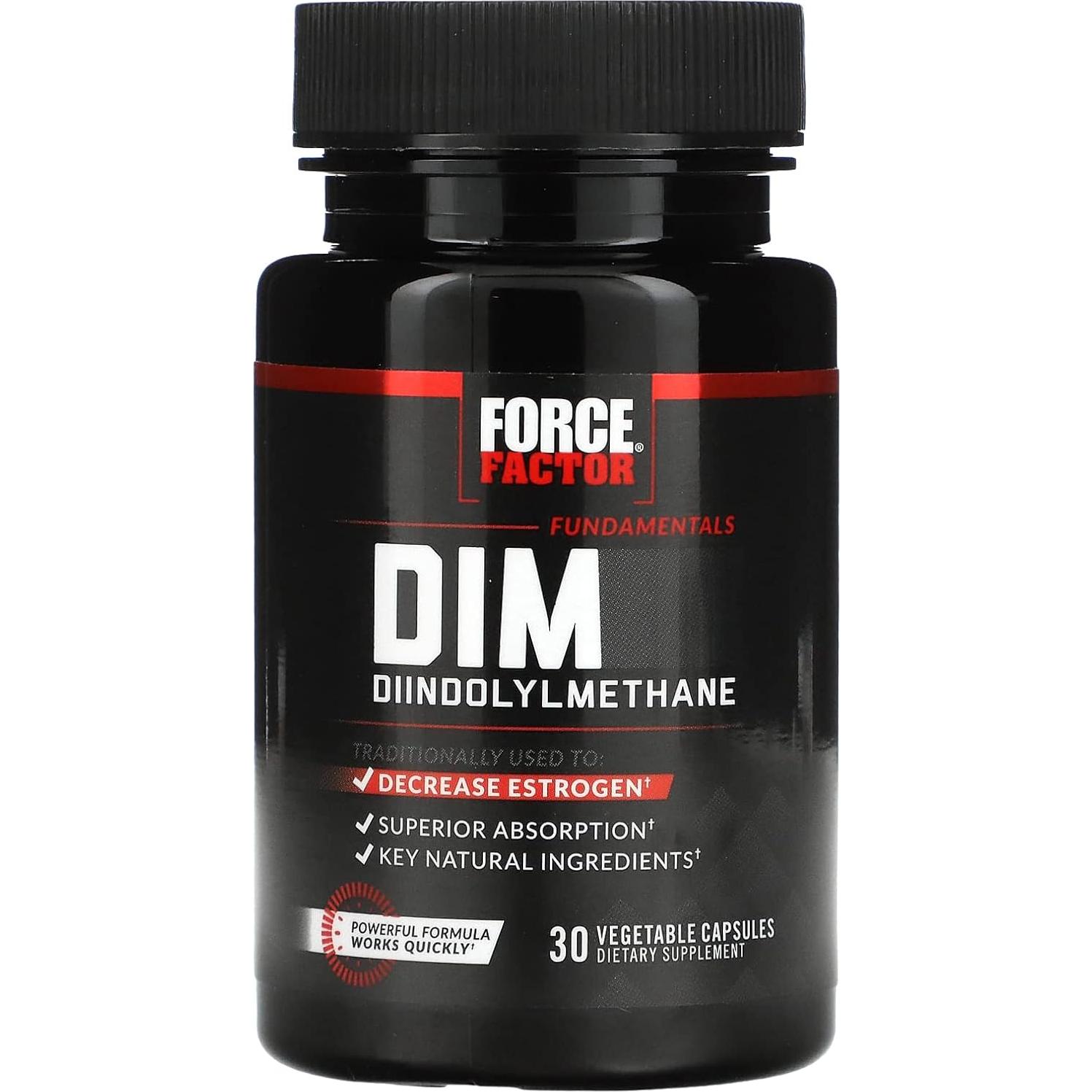 Suplemento DIM Force Factor 300mg - 30 Cápsulas para Hombres