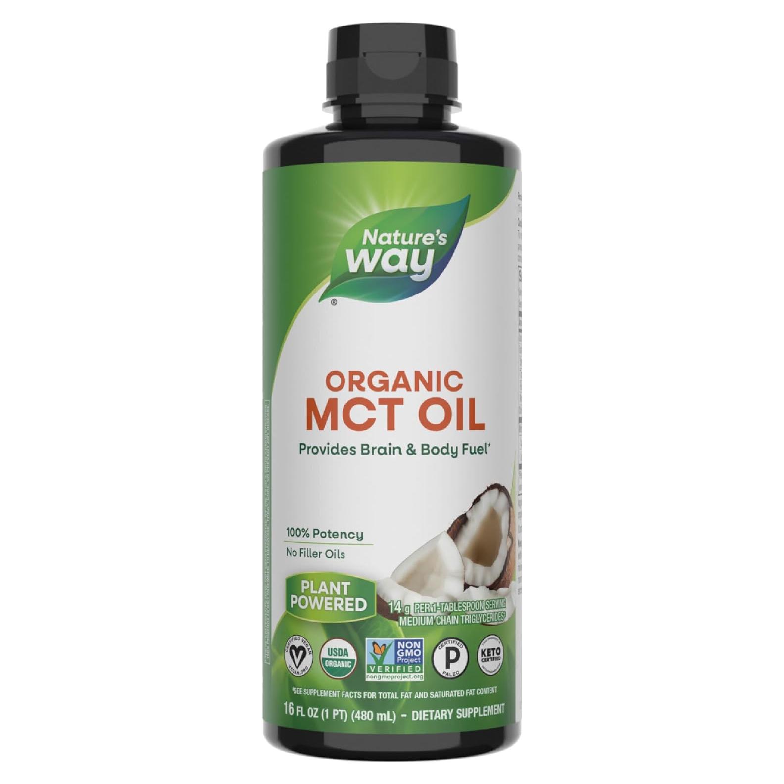 Aceite MCT Orgánico Nature's Way 480ml C8 C10 Keto Paleo