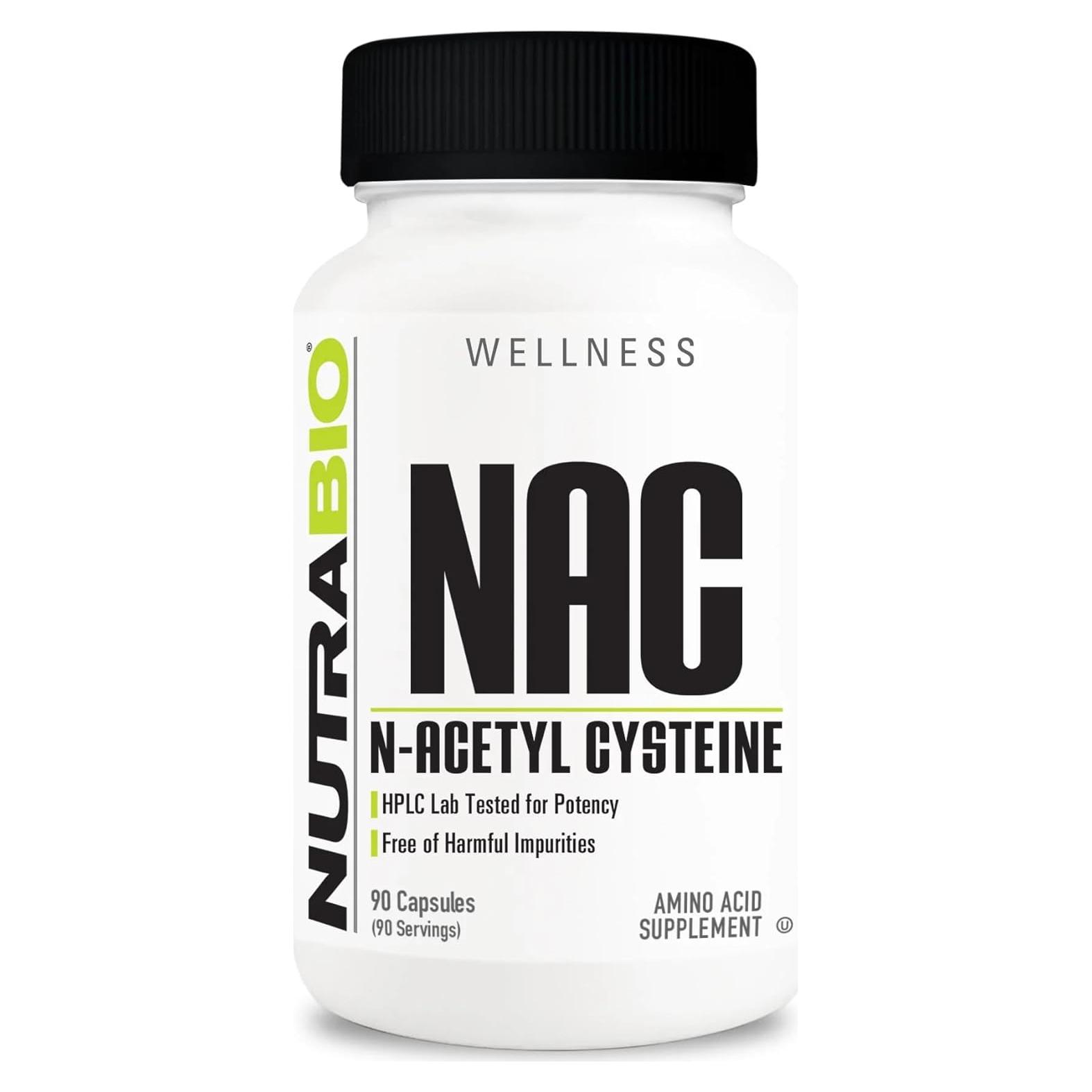 Suplemento N-Acetil Cisteína NutraBio 90 Cápsulas 600mg