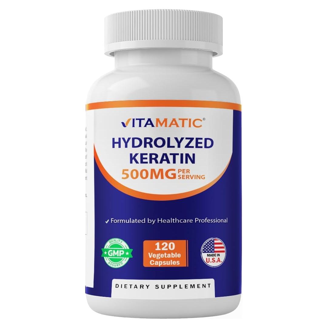Vitamatic Queratina Hidrolizada 500mg - 120 Cápsulas Vegetarianas