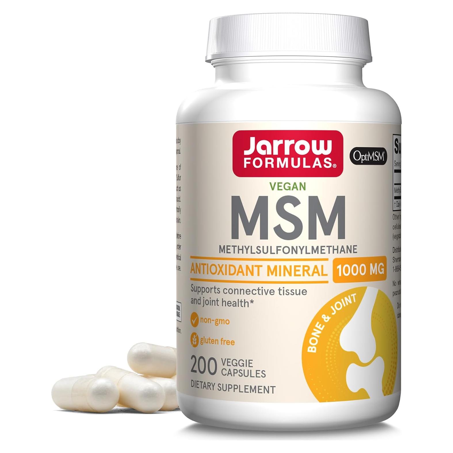 Suplemento Dietético Jarrow Formulas MSM 1000 mg - 200 Cápsulas Vegetales