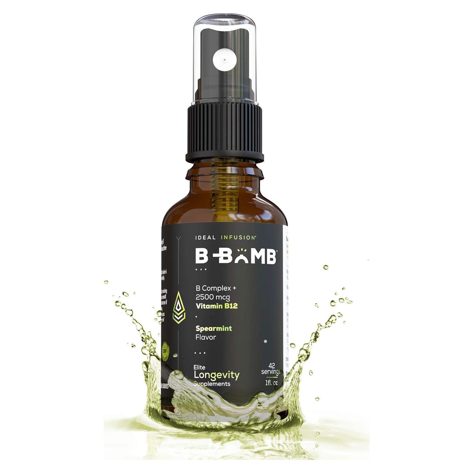 B-Bomb Vitamina B12 Spray 28.35g - Vegano, Sin Azúcar, Hierbabuena