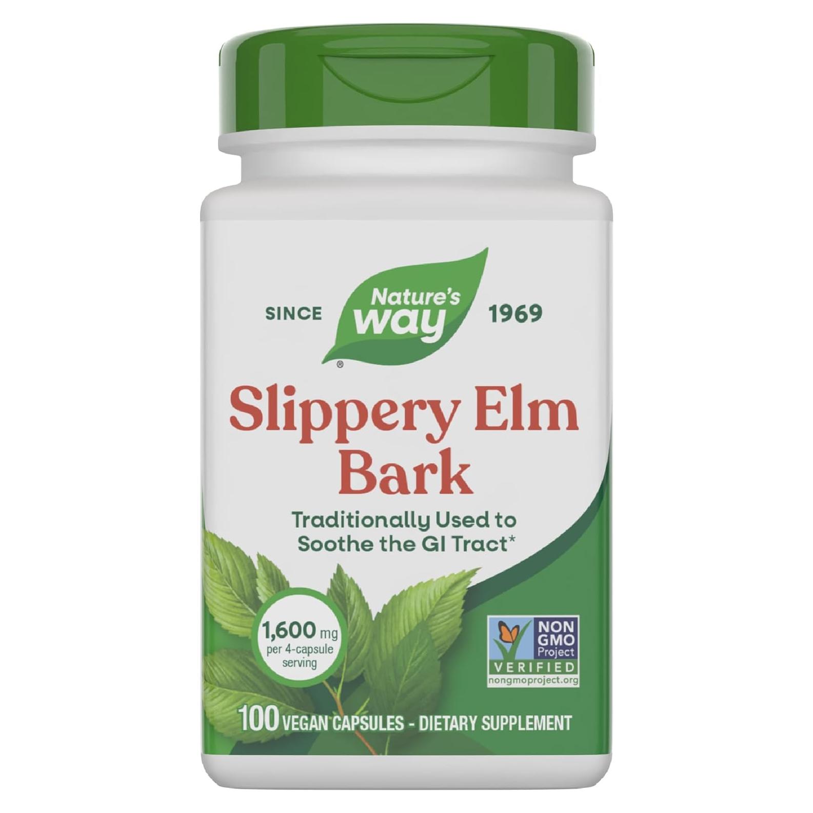 Corteza de Olmo Resbaladizo Nature's Way 100 Cápsulas Veganas