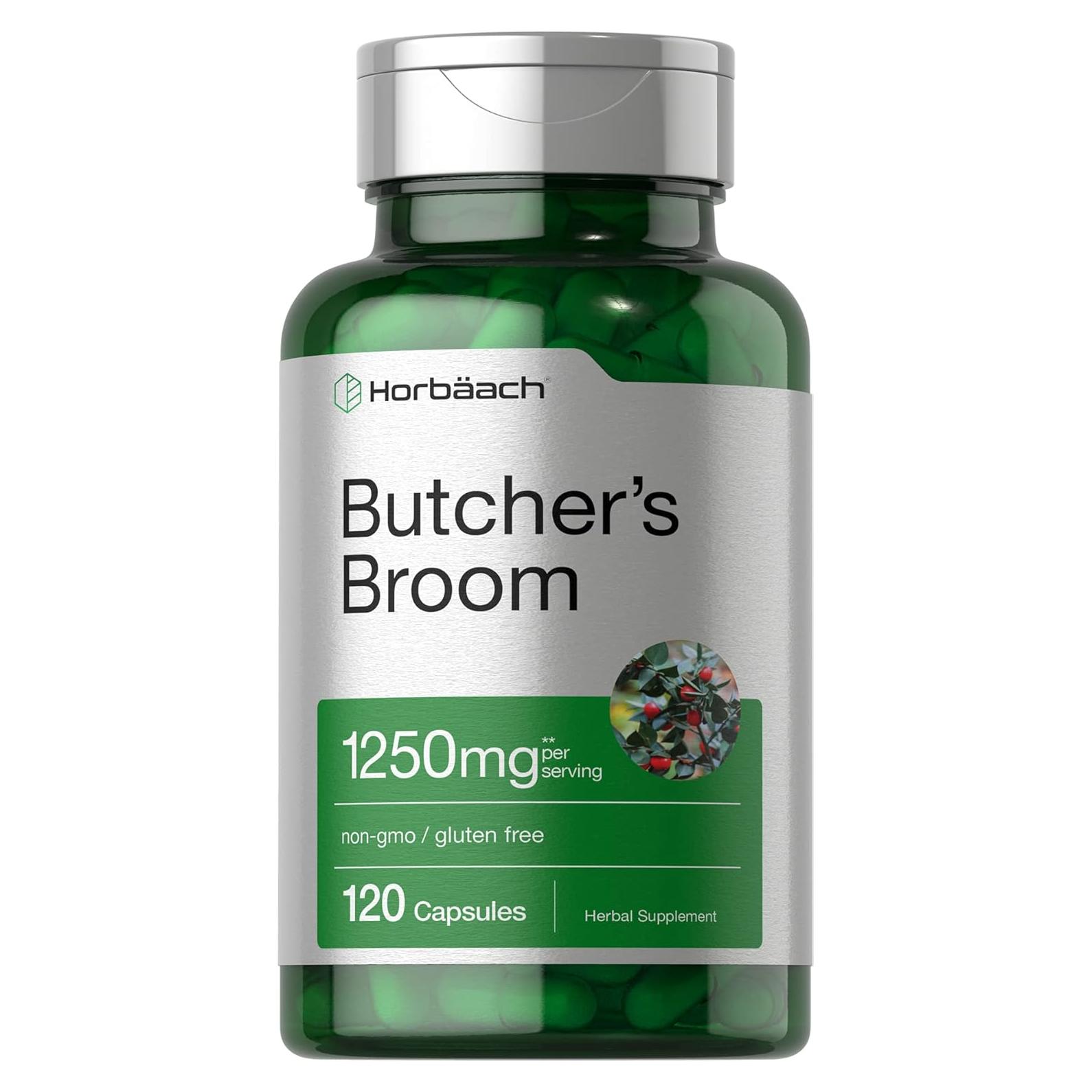 Cápsulas de Butcher's Broom Horbaach 1250mg - 120 Unidades - Sin OGM