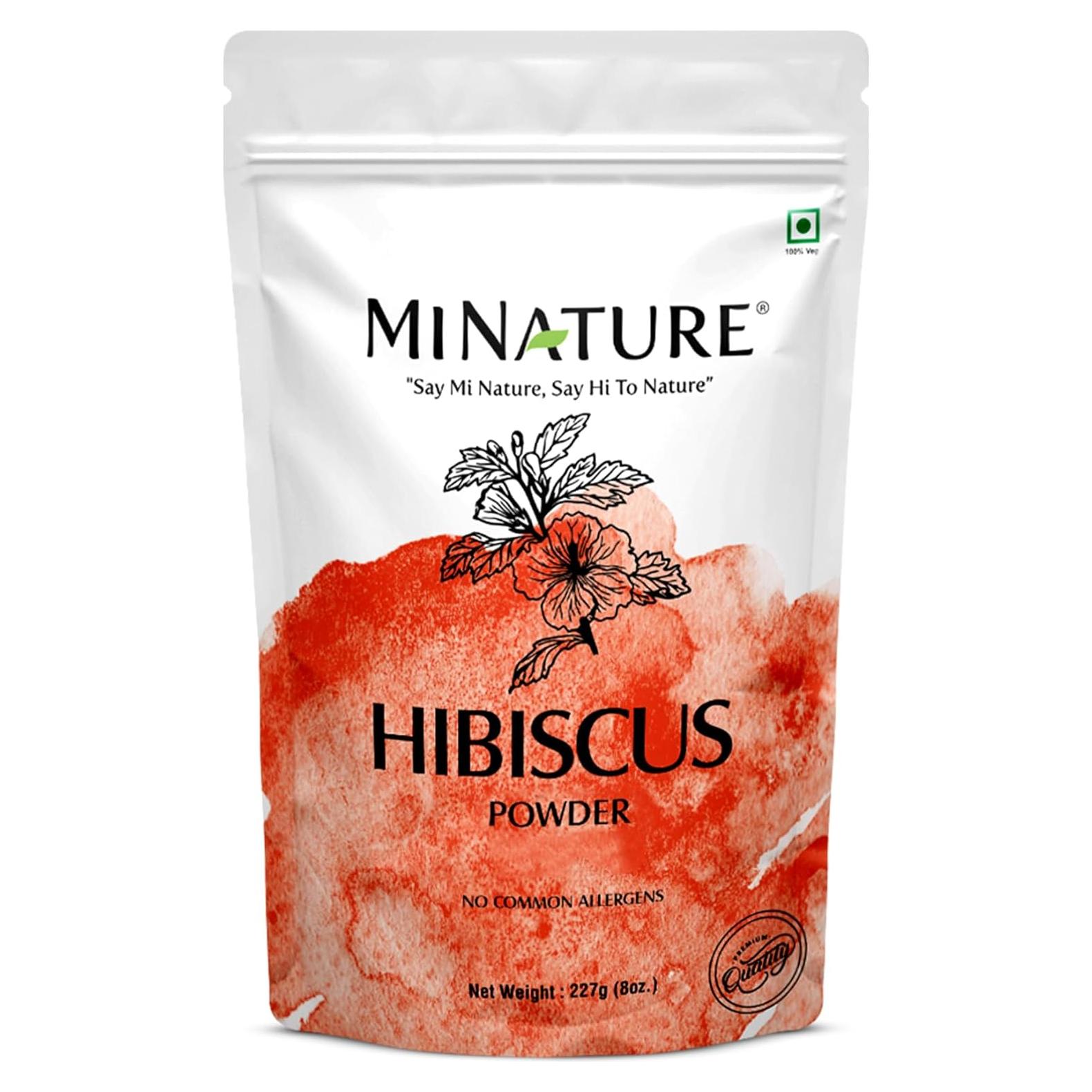 Polvo de Hibisco 100% Puro Mi Nature 227g - Cuidado Cabello y Piel