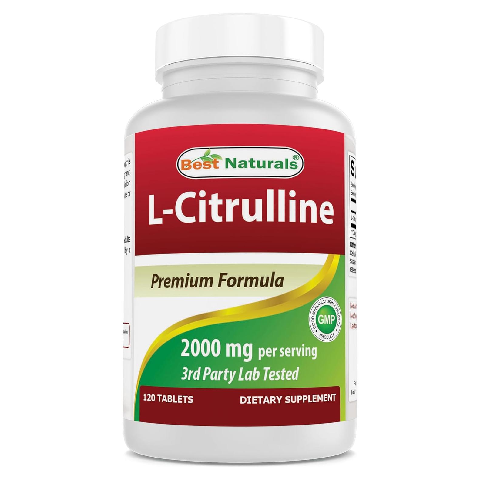 L-Citrulina 2000mg Mejores Naturales - 120 Tabletas Sin Gluten