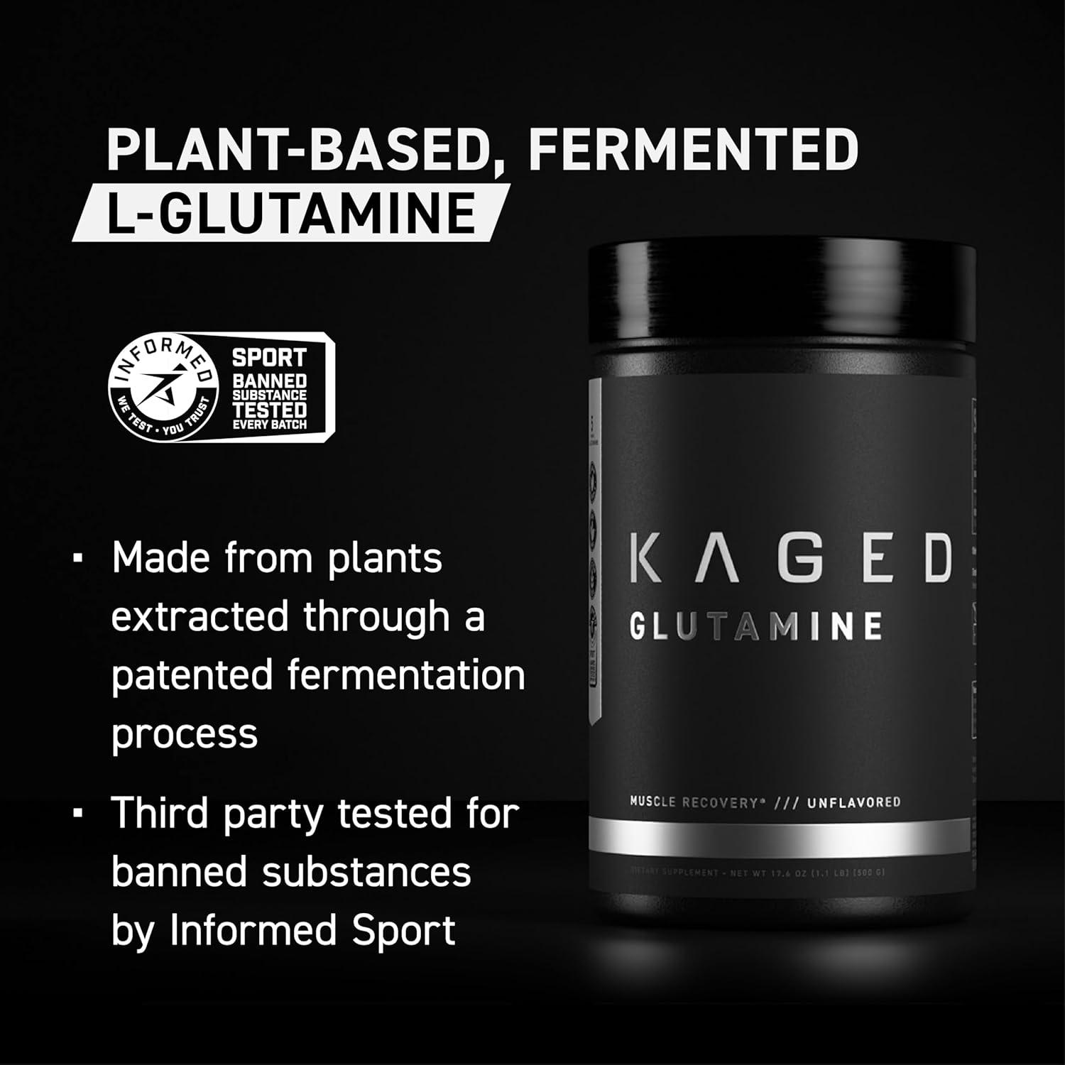 Kaged Muscle L-Glutamina 500g Vegana - Recuperación Muscular