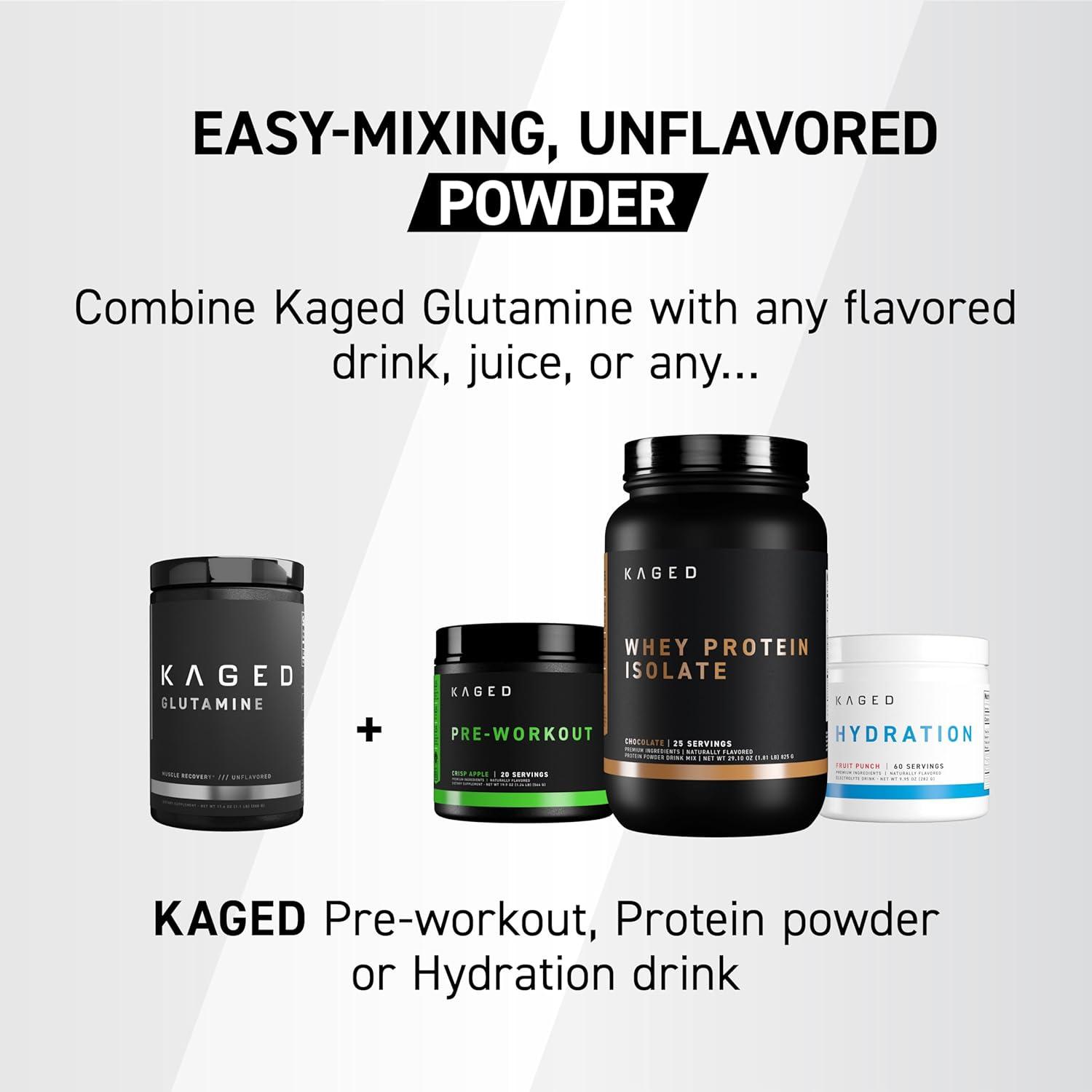 Kaged Muscle L-Glutamina 500g Vegana - Recuperación Muscular