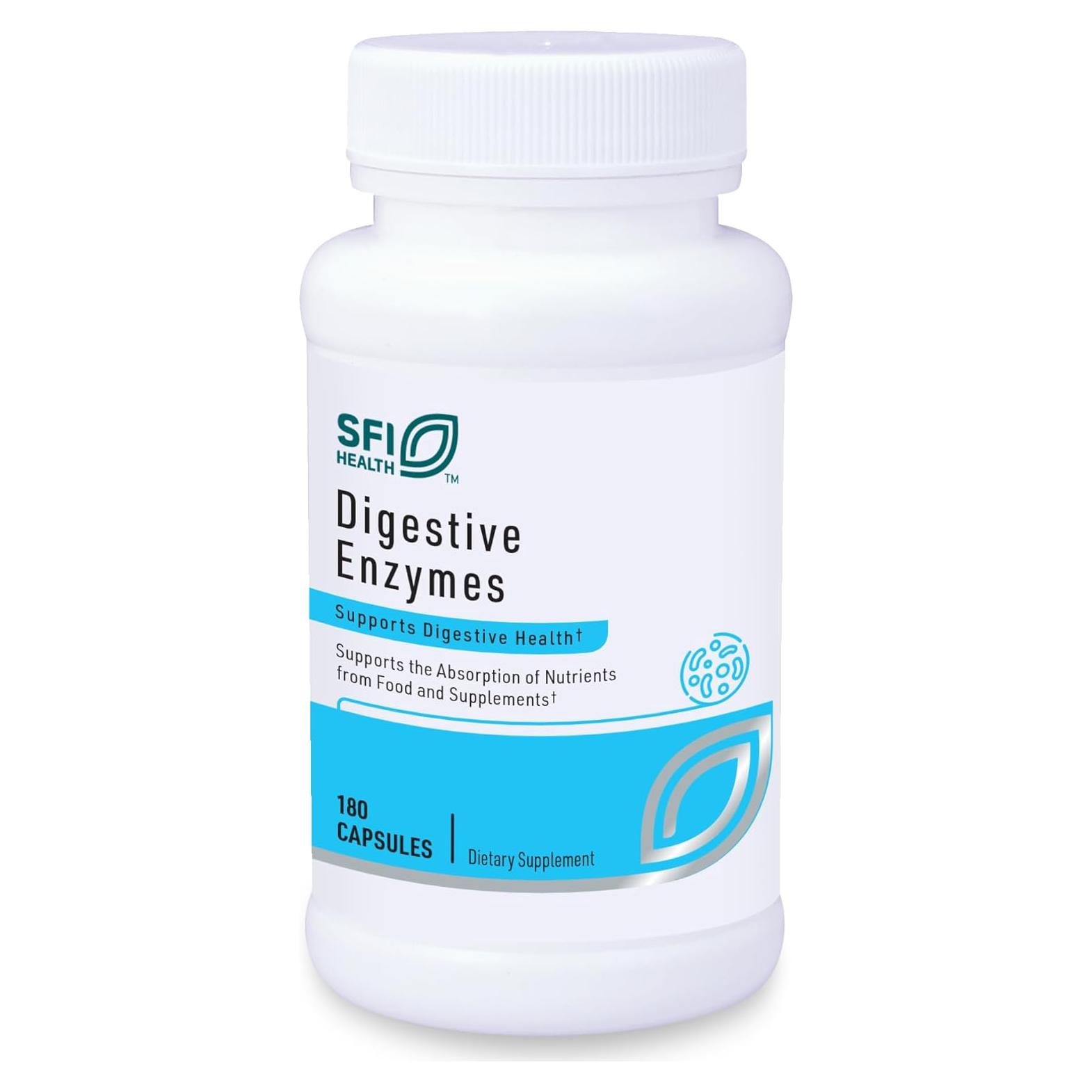 Enzimas Digestivas Klaire Labs SFI - 180 Cápsulas para Digestión