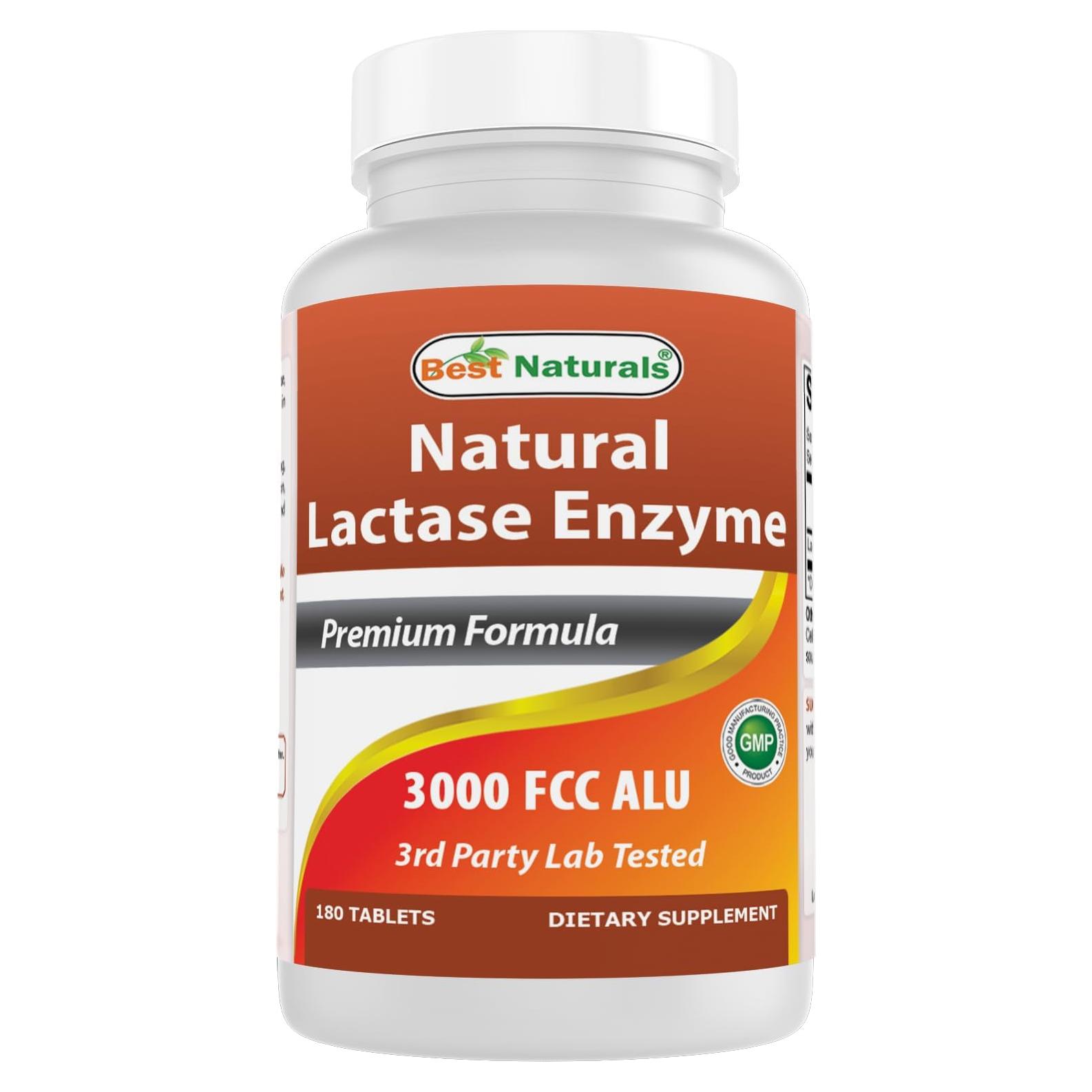 Tabletas de Enzima Lactasa Naturales Best Nutritionals 180 Unidades