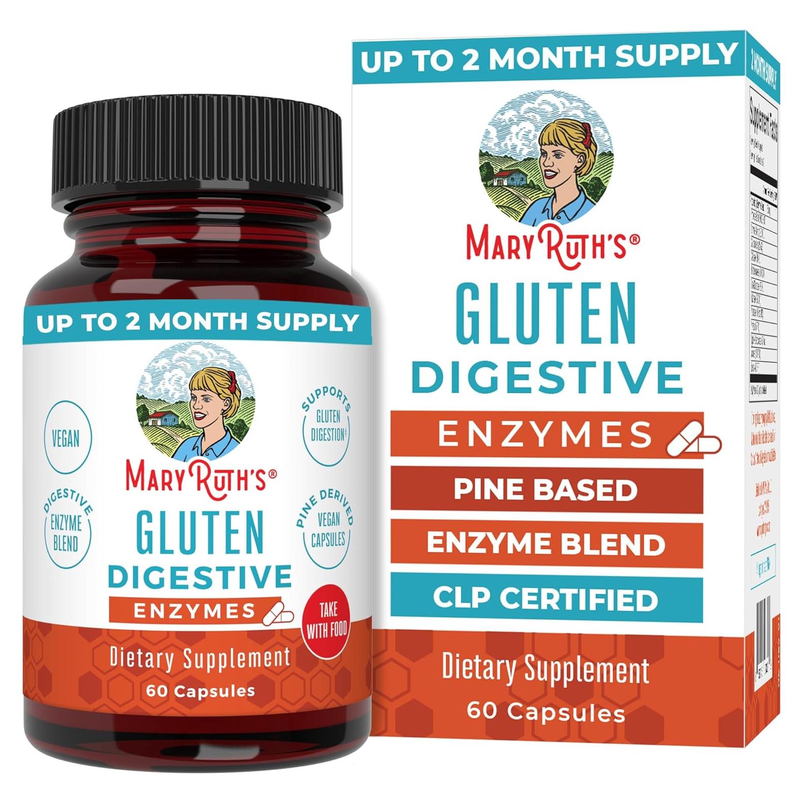 Enzimas Digestivas Veganas MaryRuth | 60 Cápsulas | No OGM