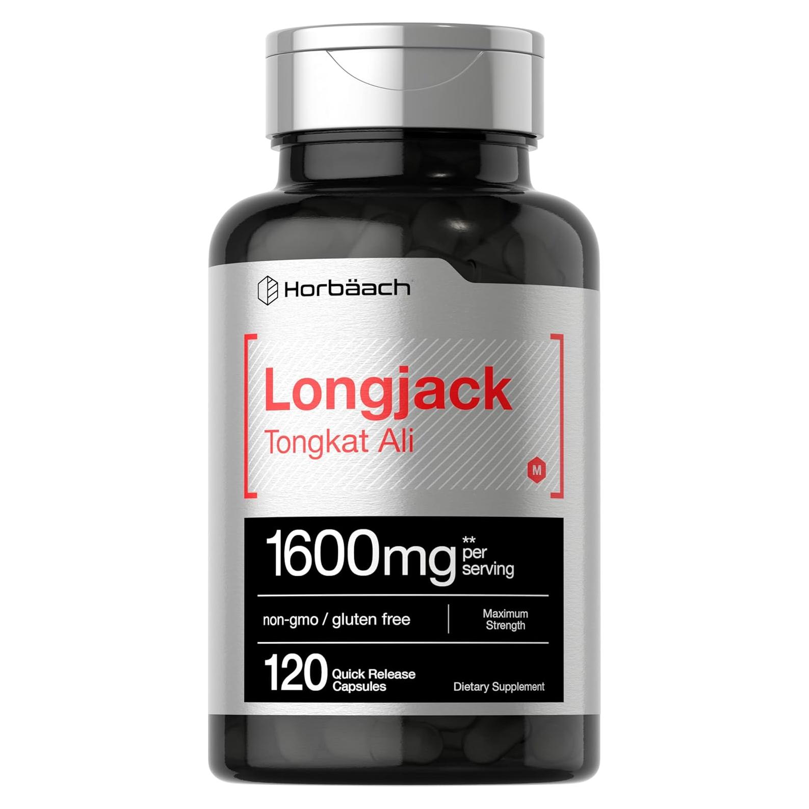 Horbäach Longjack Tongkat Ali 1600mg 120 Cápsulas Suplemento
