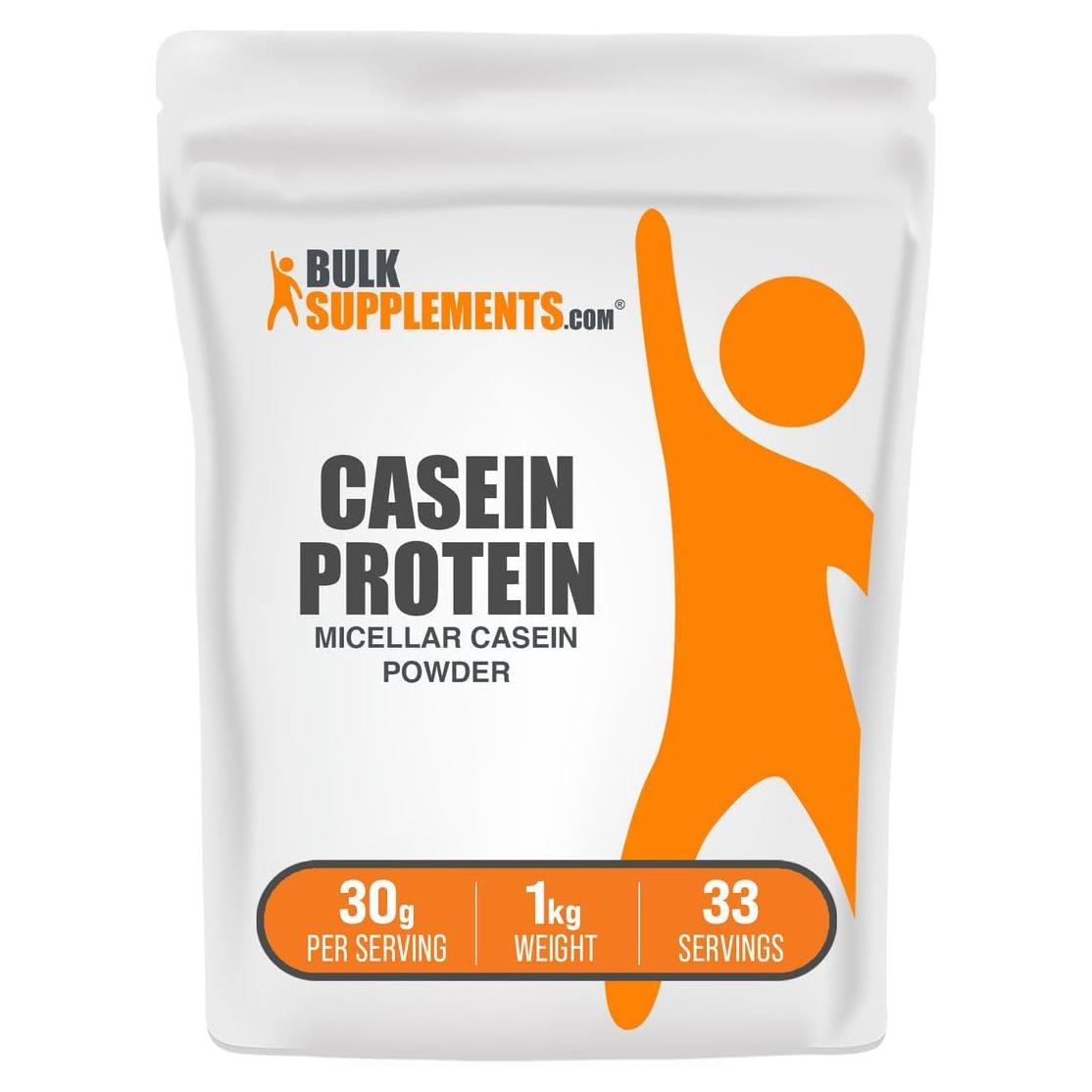 Proteína de Caseína Micelar BulkSupplements 1kg Sin Sabor